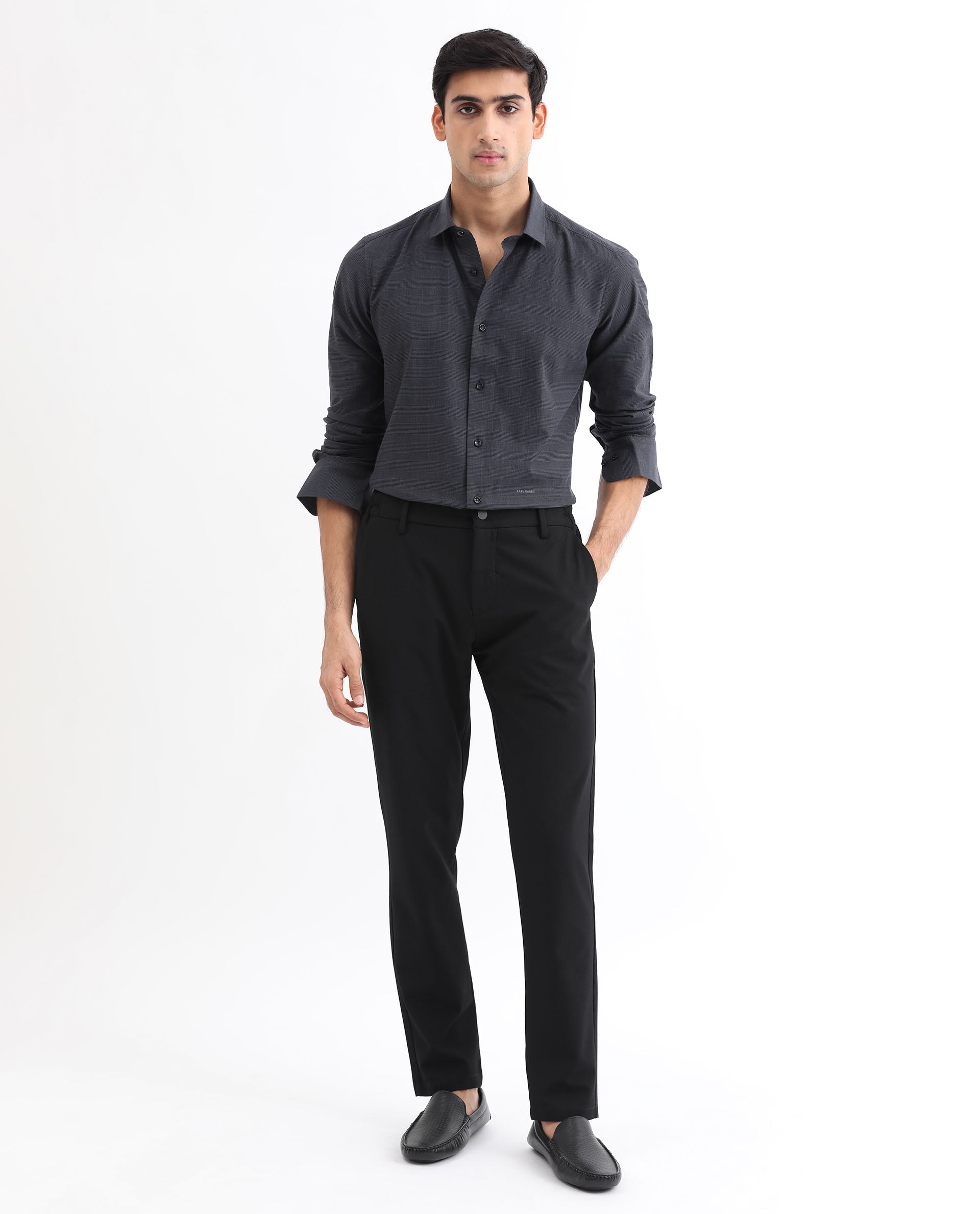 Rare Rabbit Men's Stark Black Full Sleeves Checks Print Shirt