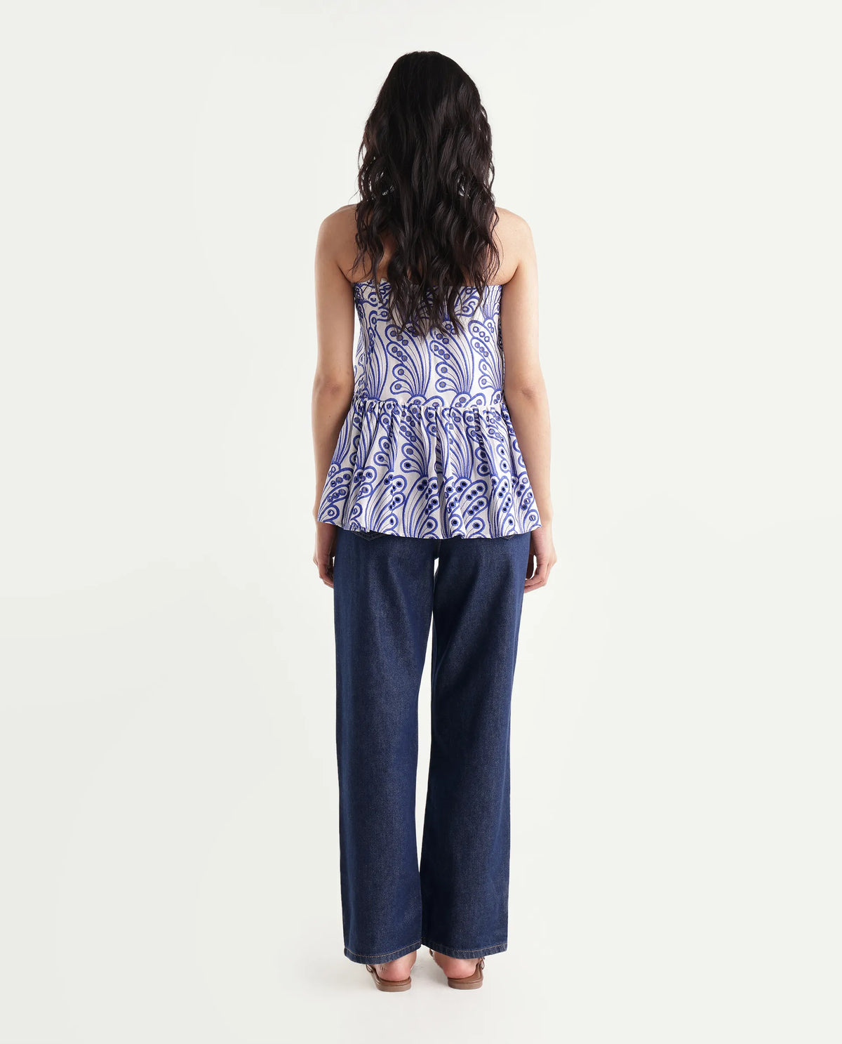 Rareism Women's Strank-1 Dark Blue Cotton Blend Shank And Zipper Ankle Straight Plain Jeans