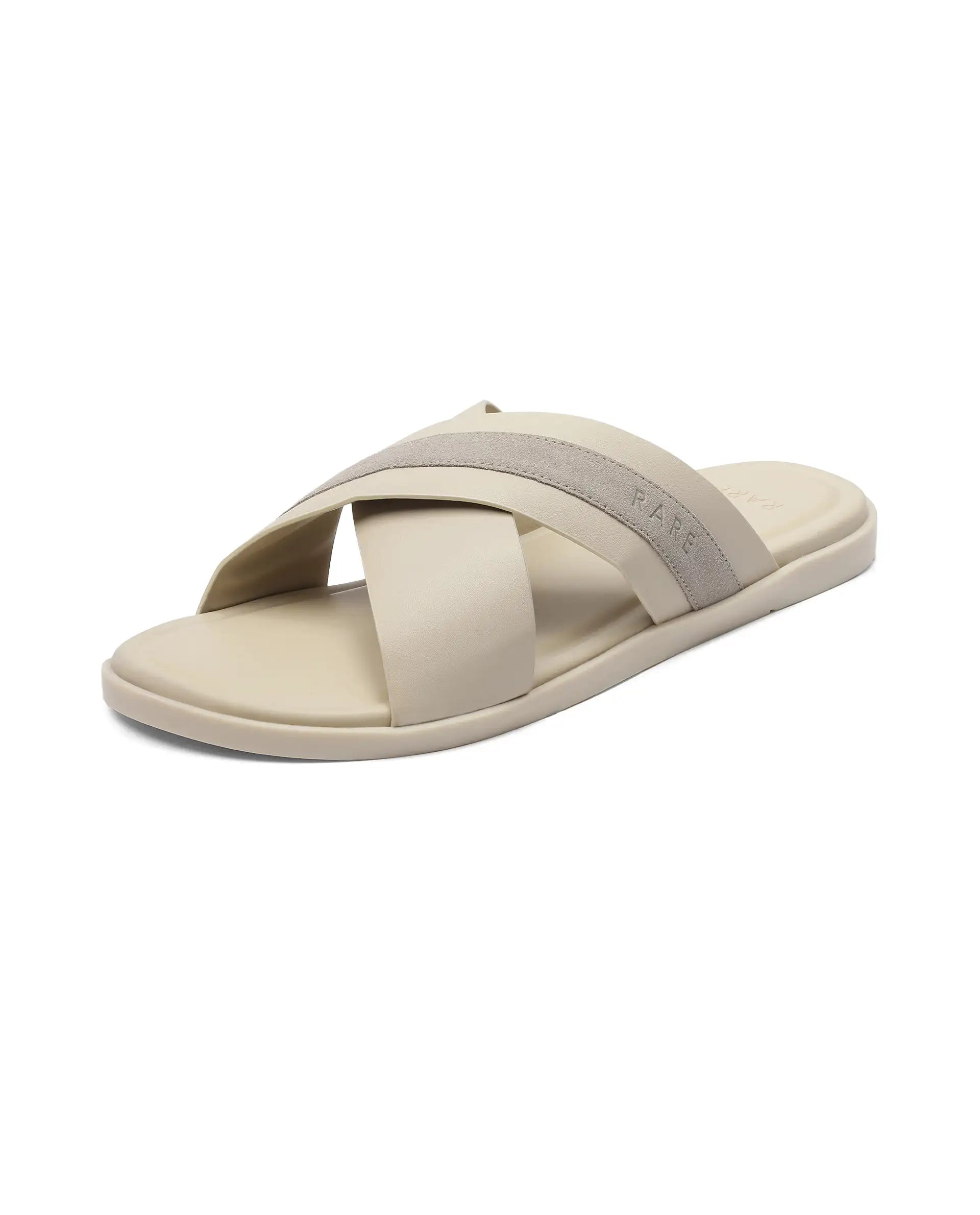 Rare Rabbit Men's Stride Beige Slip-On Closure Sandal