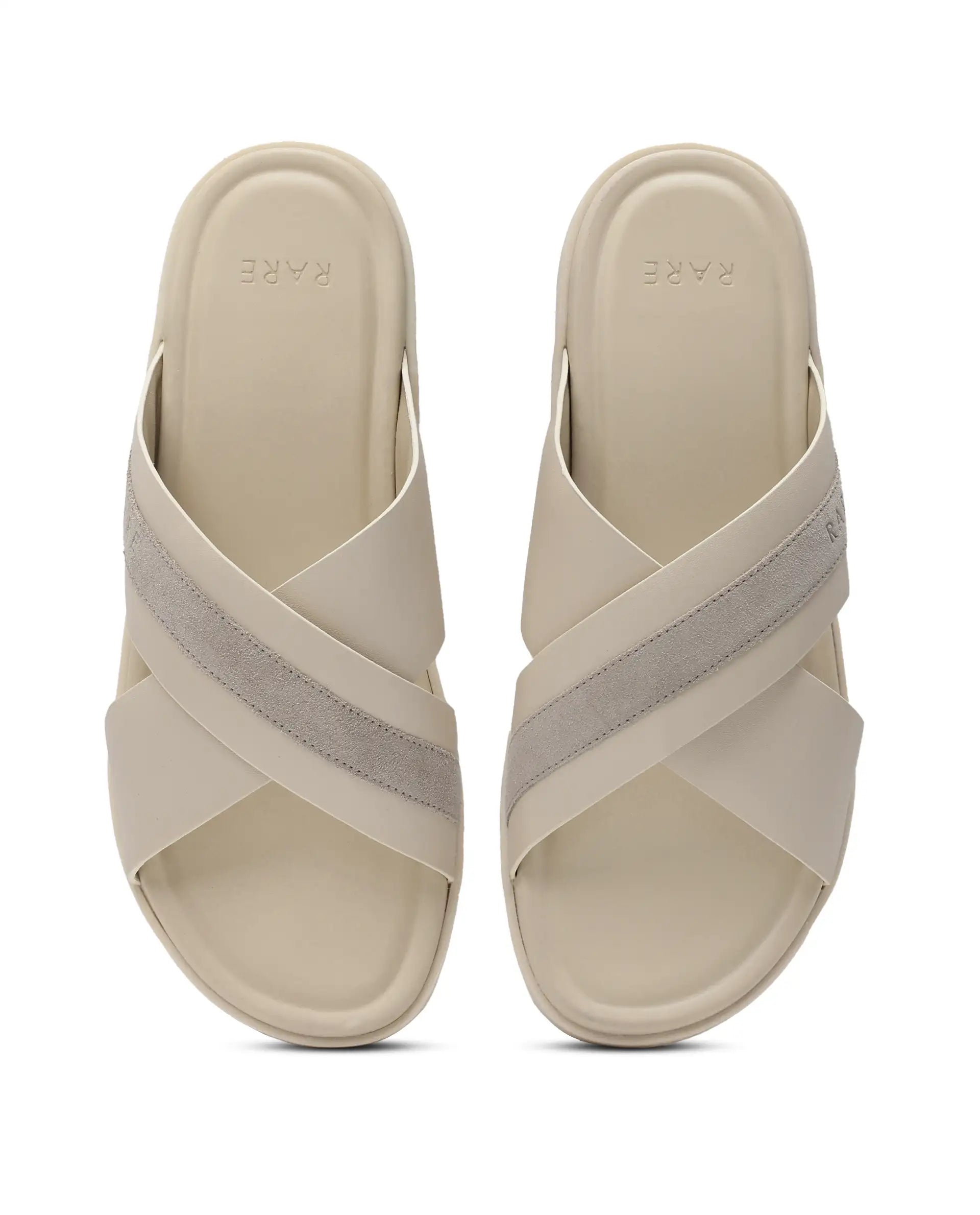 Rare Rabbit Men's Stride Beige Slip-On Closure Sandal