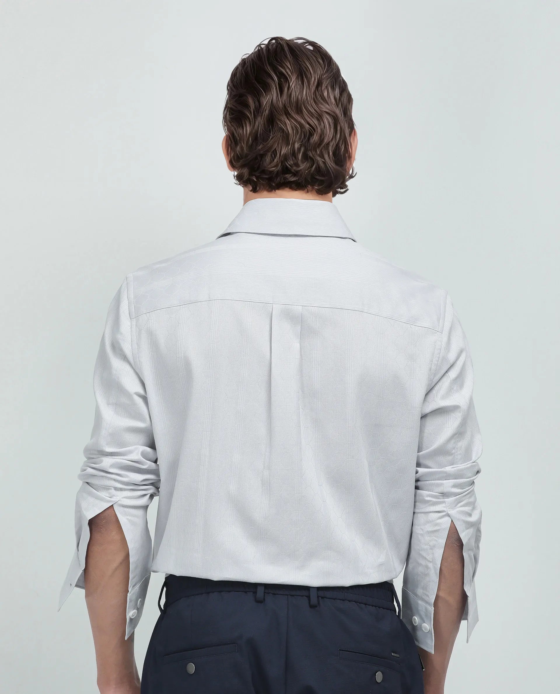 Rare Rabbit Men's Struk Light Purple Cotton Fabric Full Sleeve Collared Neck Button Closure Printed Shirt