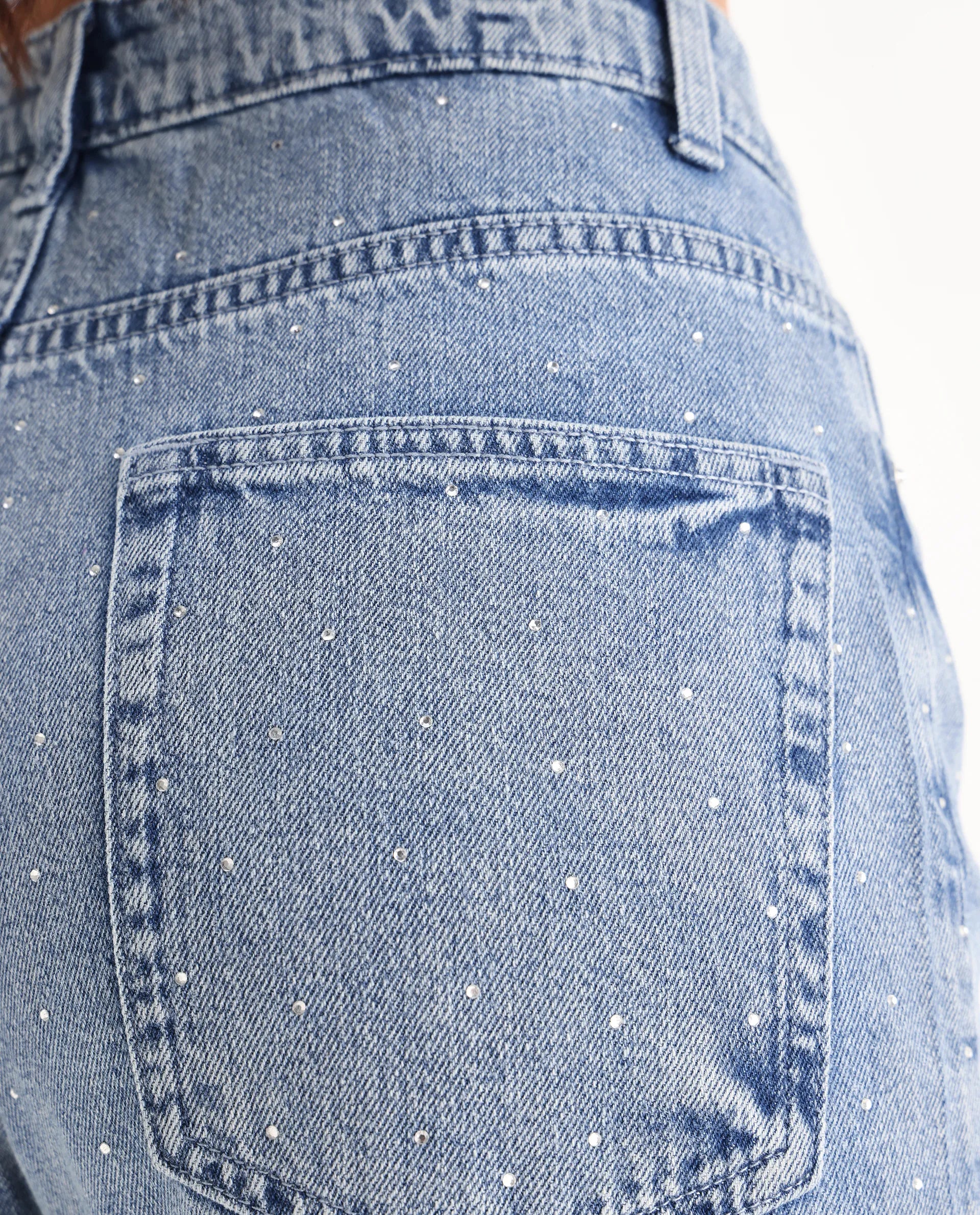 Rareism Women's Study Blue Cotton Blend Plain Ankle Length Smart Straight Fit Jeans