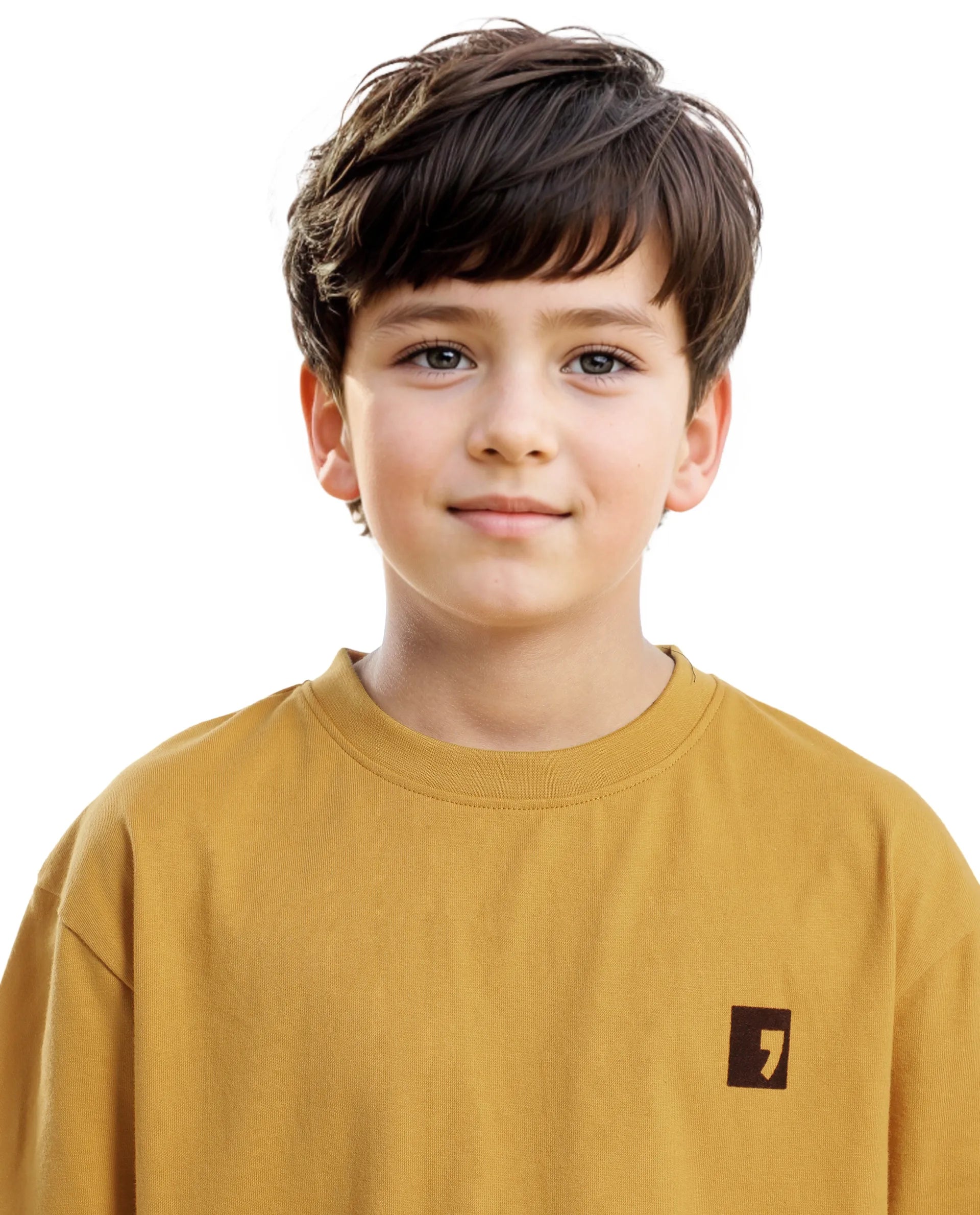 Rare Ones Kids Sudo Yellow Cotton Graphic Printed Slip-On Oversized Fit T-Shirt