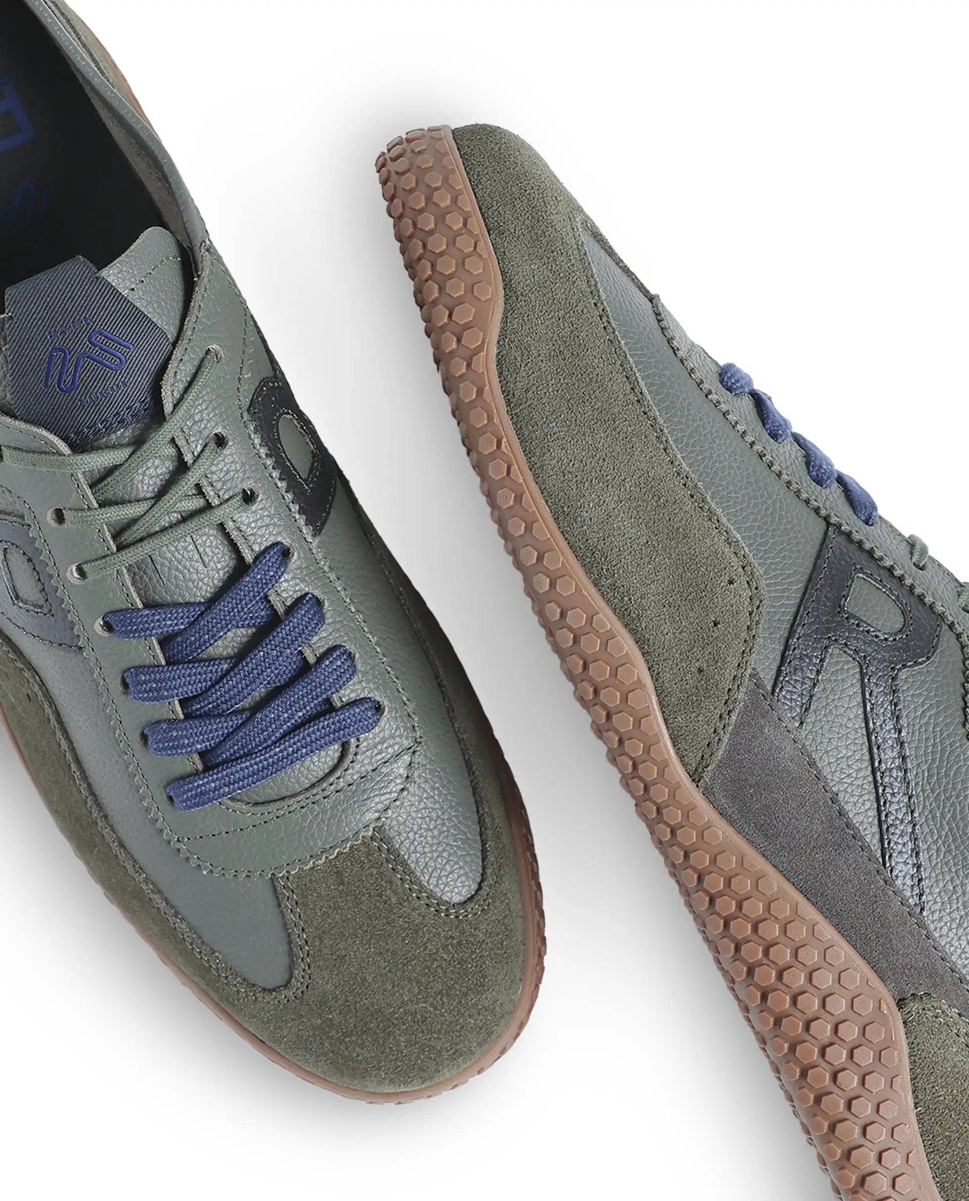 Rarez Men's Sugoi Membo Primary Army Green Leather Regular Sneaker