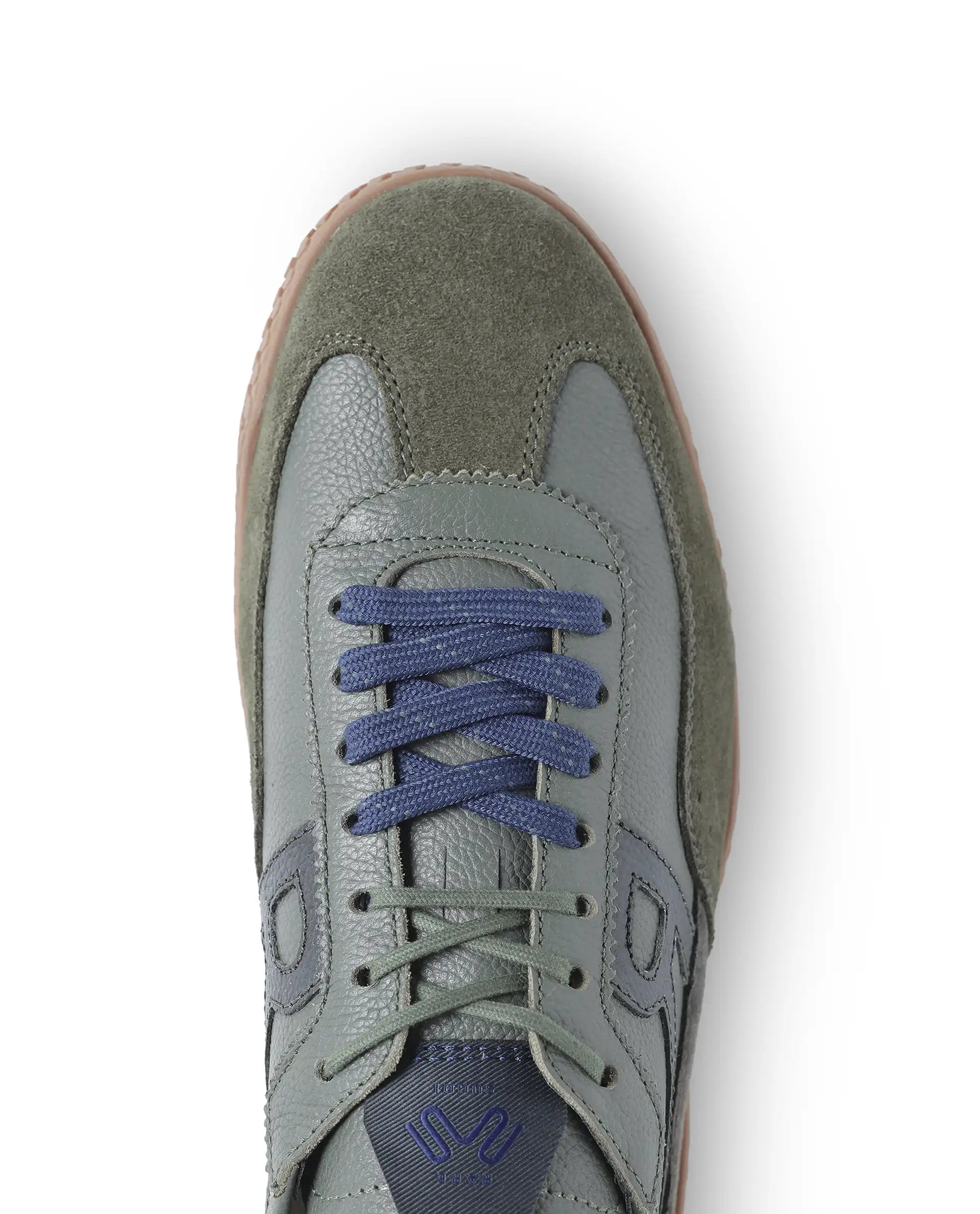 Rarez Men's Sugoi Membo Primary Army Green Leather Regular Sneaker