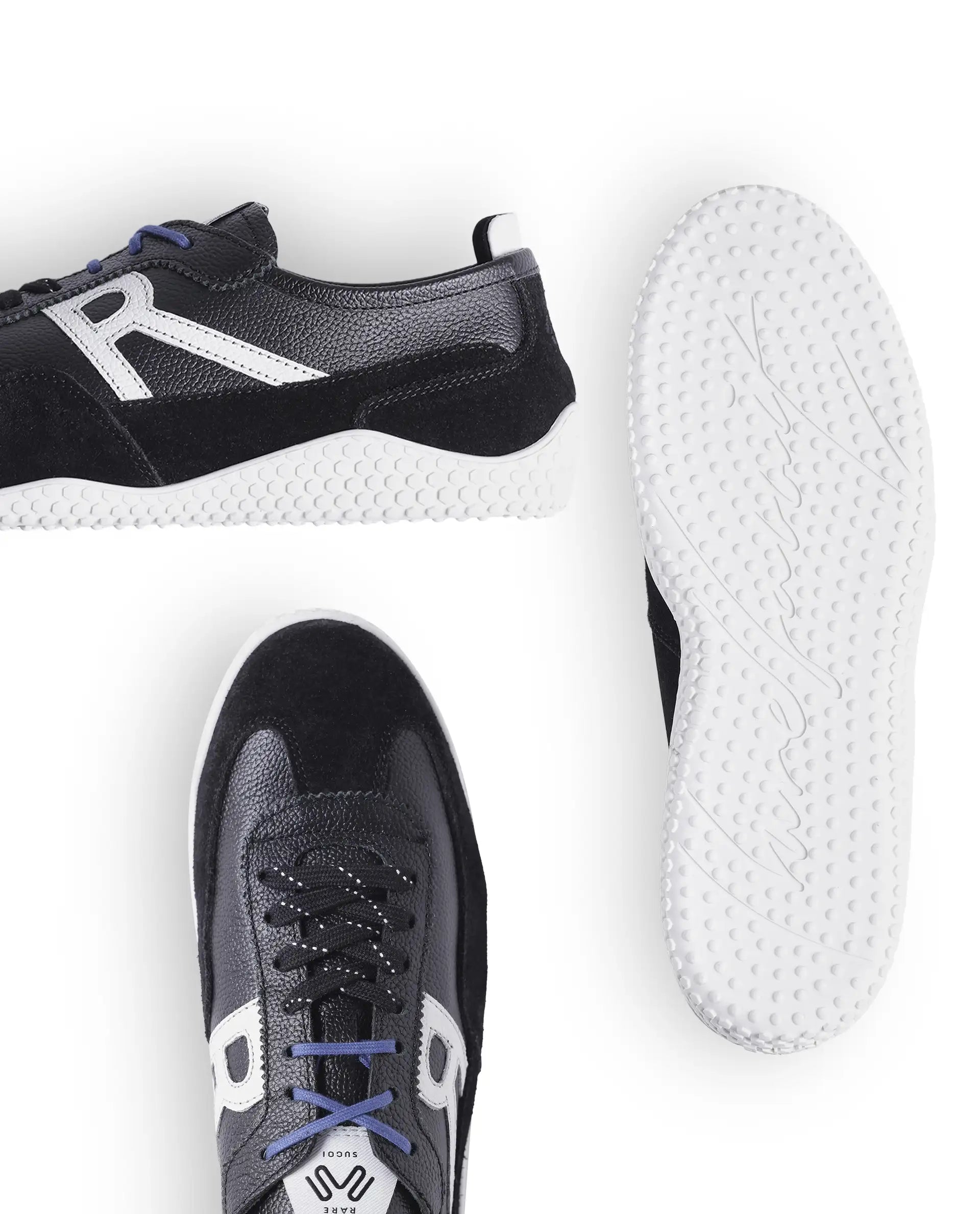 Rarez Men's Sugoi Membo Primary Black/White Leather Regular Sneaker
