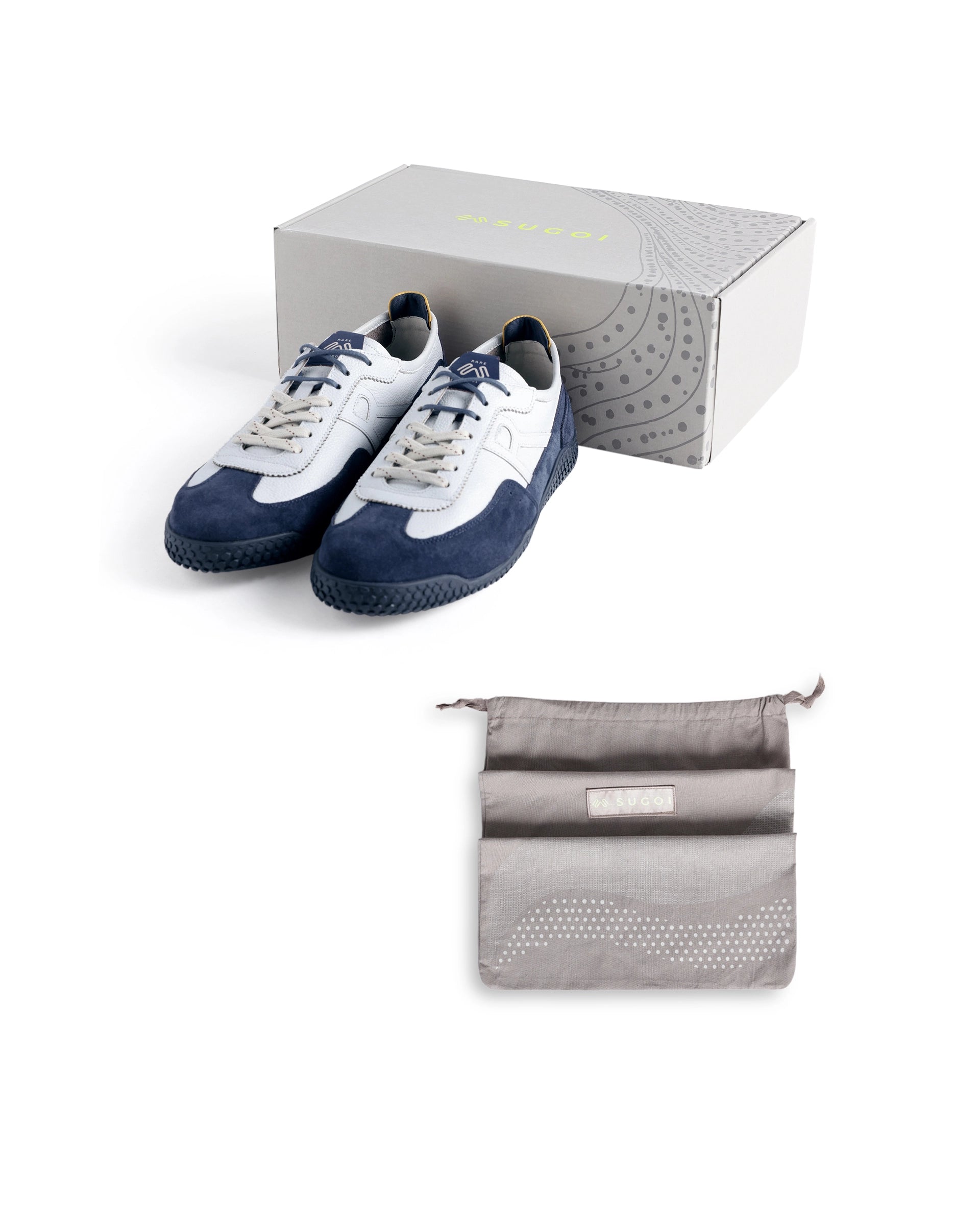 Rarez Men's Sugoi Membo Dark Blue Leather Regular Sneaker