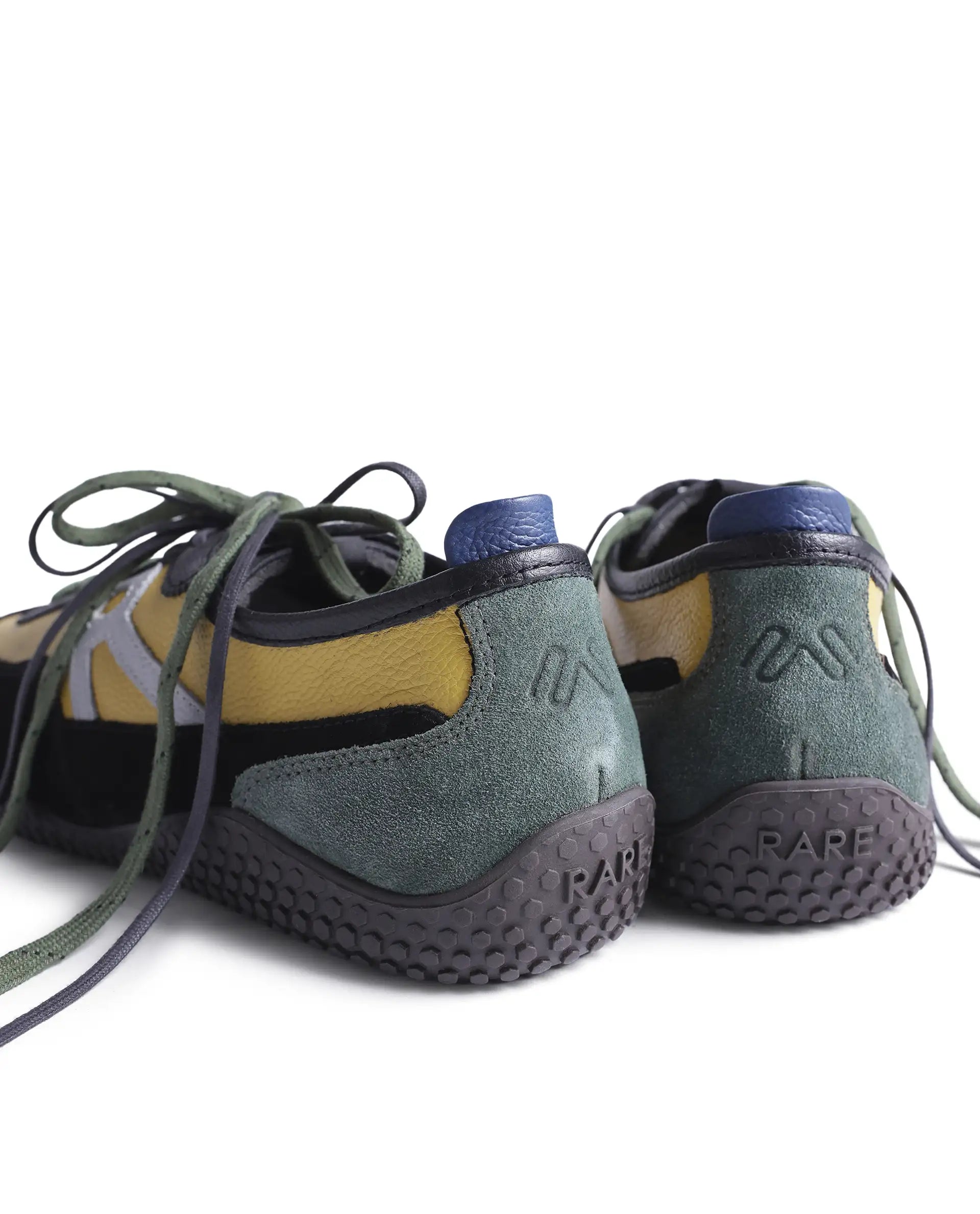 Rarez Men's Sugoi Membo Dark Yellow/Black Leather Regular Sneaker
