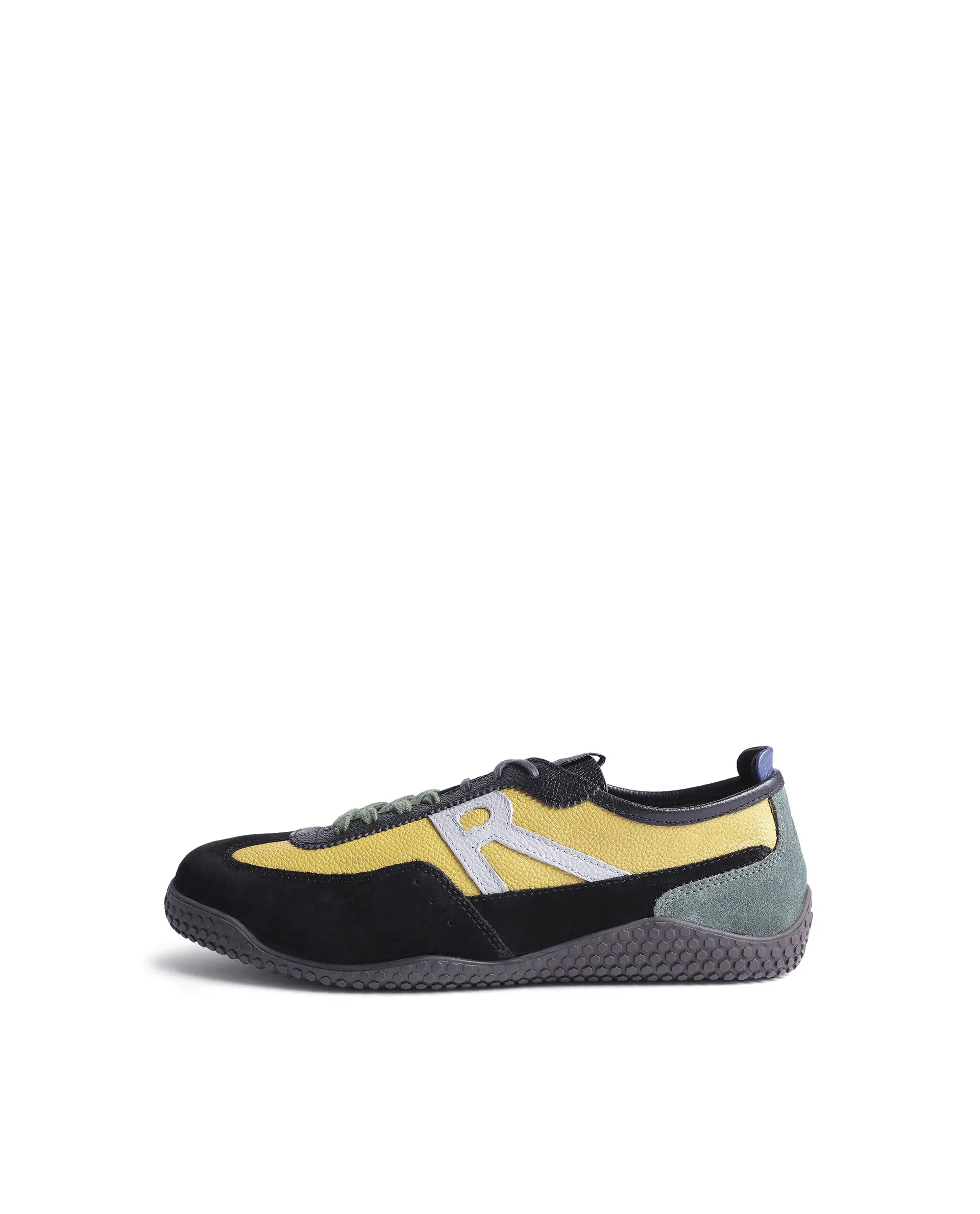 Rarez Men's Sugoi Membo Dark Yellow/Black Leather Regular Sneaker