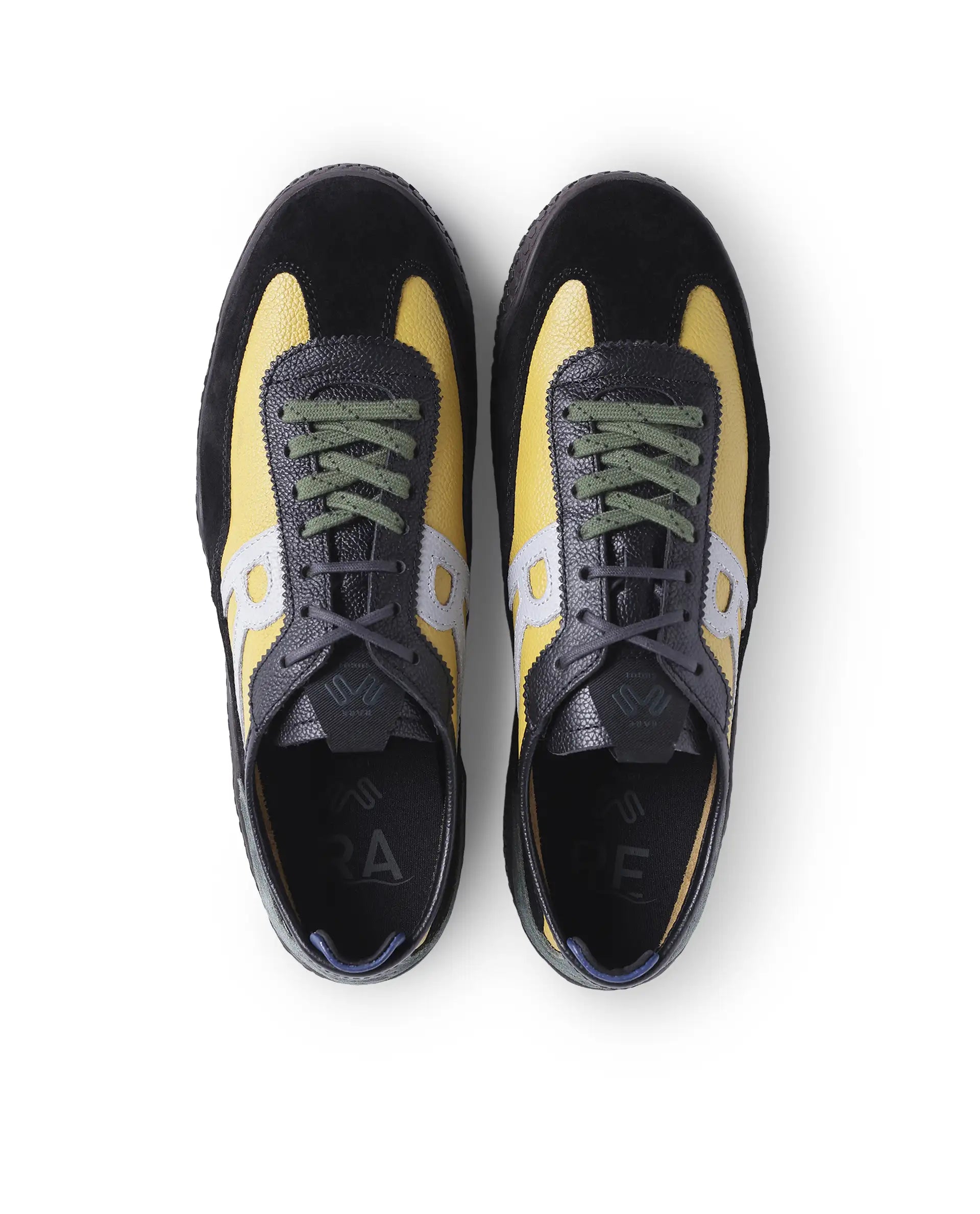 Rarez Men's Sugoi Membo Dark Yellow/Black Leather Regular Sneaker