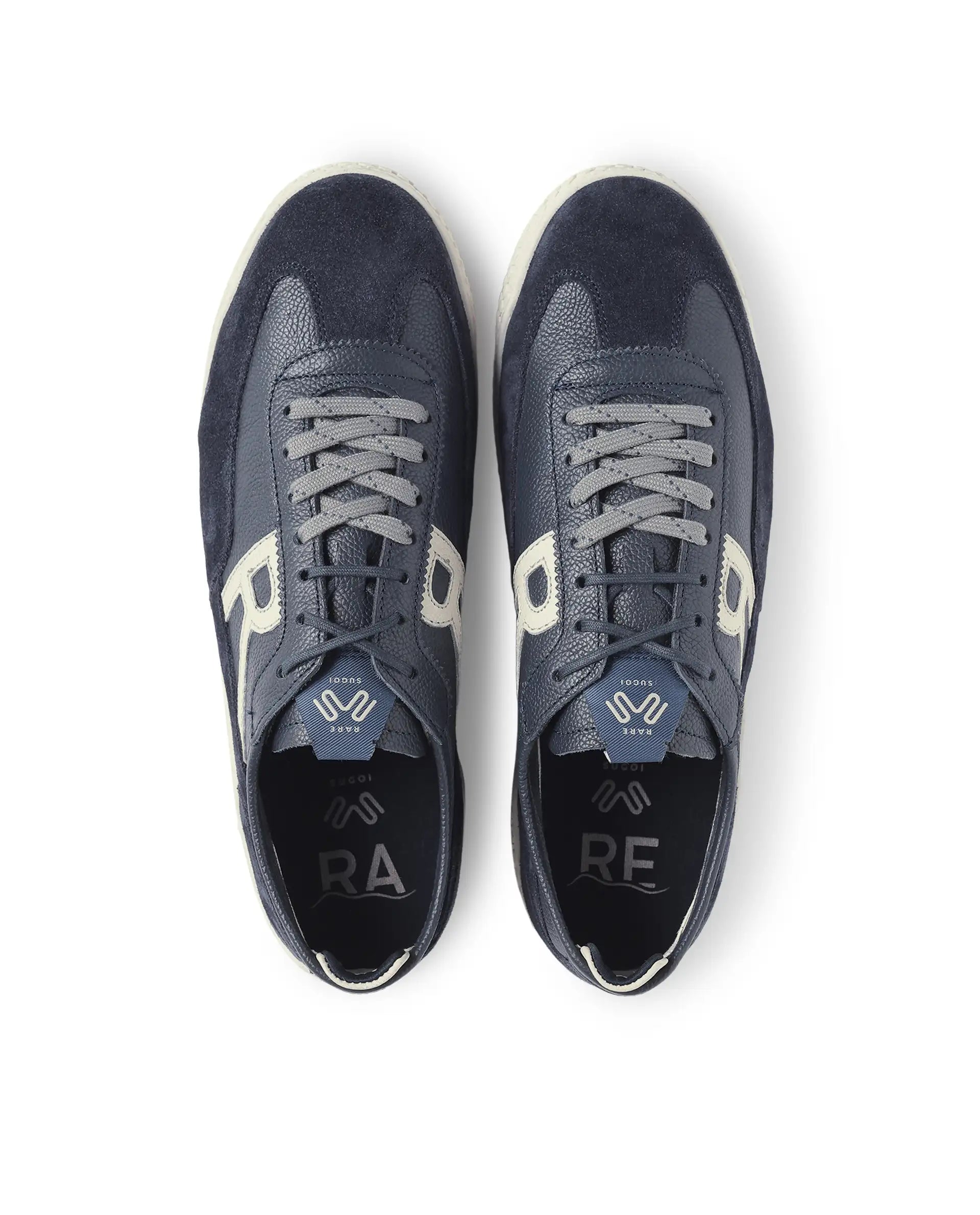 Rarez Men's Sugoi Membo Primary Navy/Ecru Leather Regular Sneaker