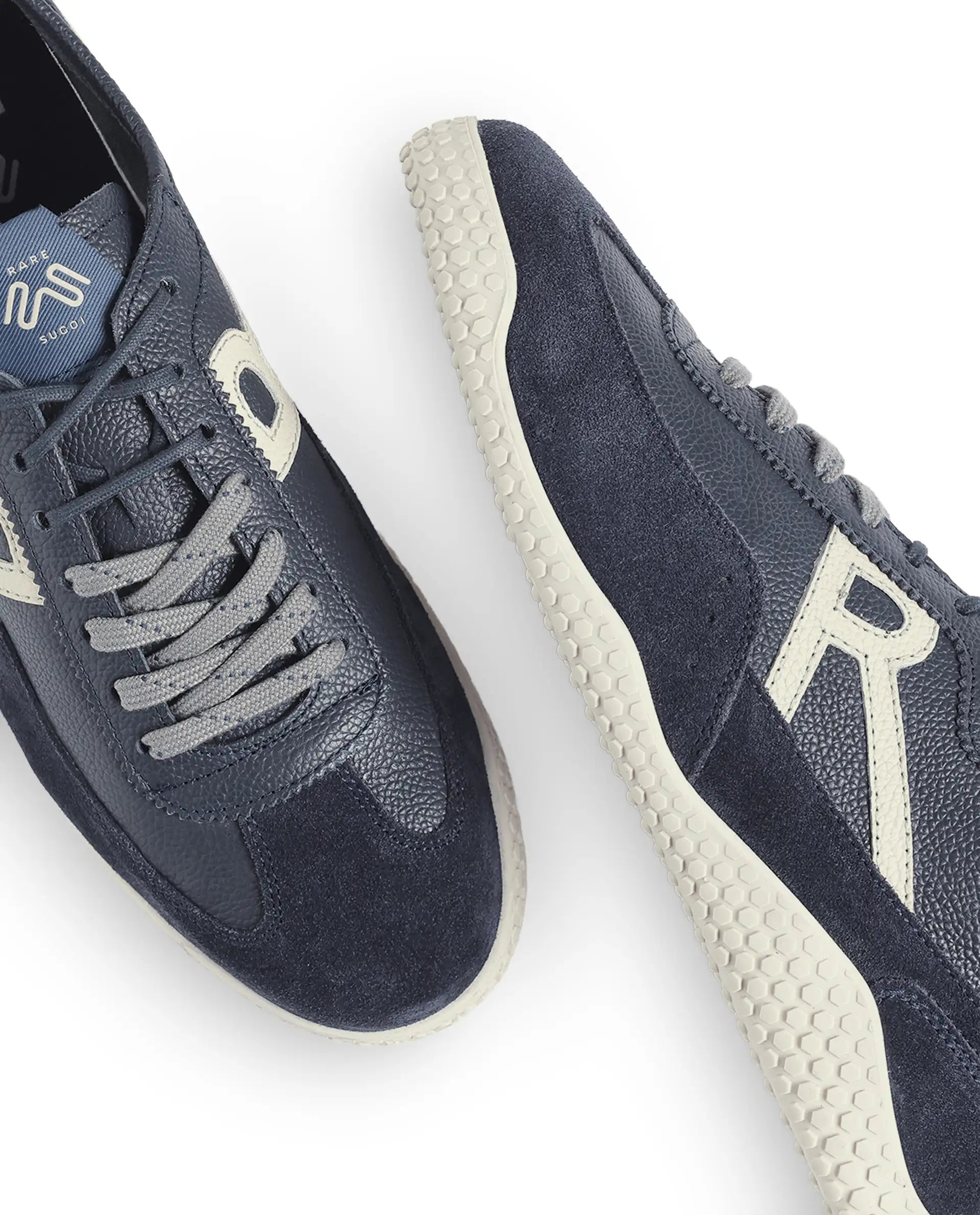 Rarez Men's Sugoi Membo Primary Navy/Ecru Leather Regular Sneaker