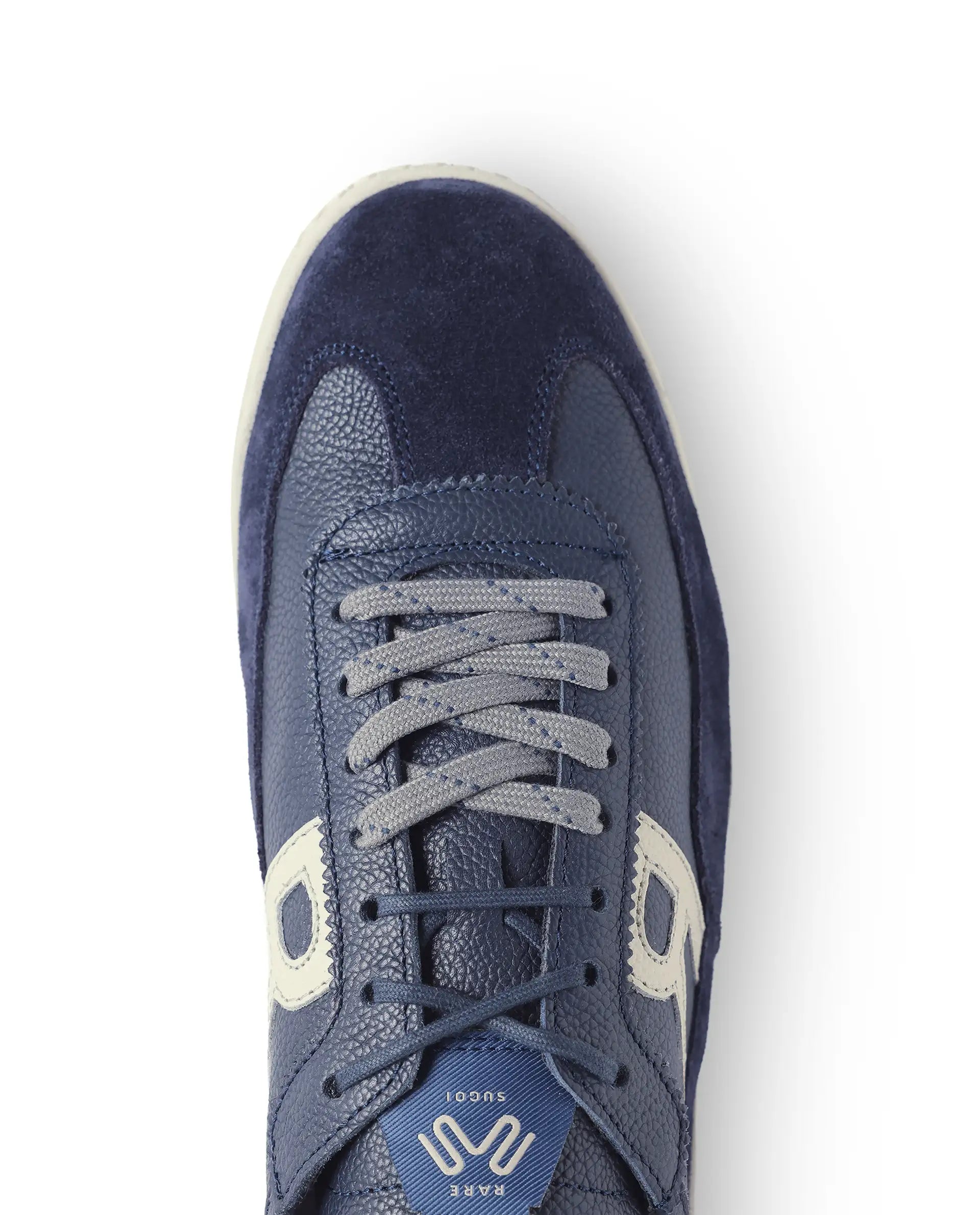 Rarez Men's Sugoi Membo Primary Navy/Ecru Leather Regular Sneaker