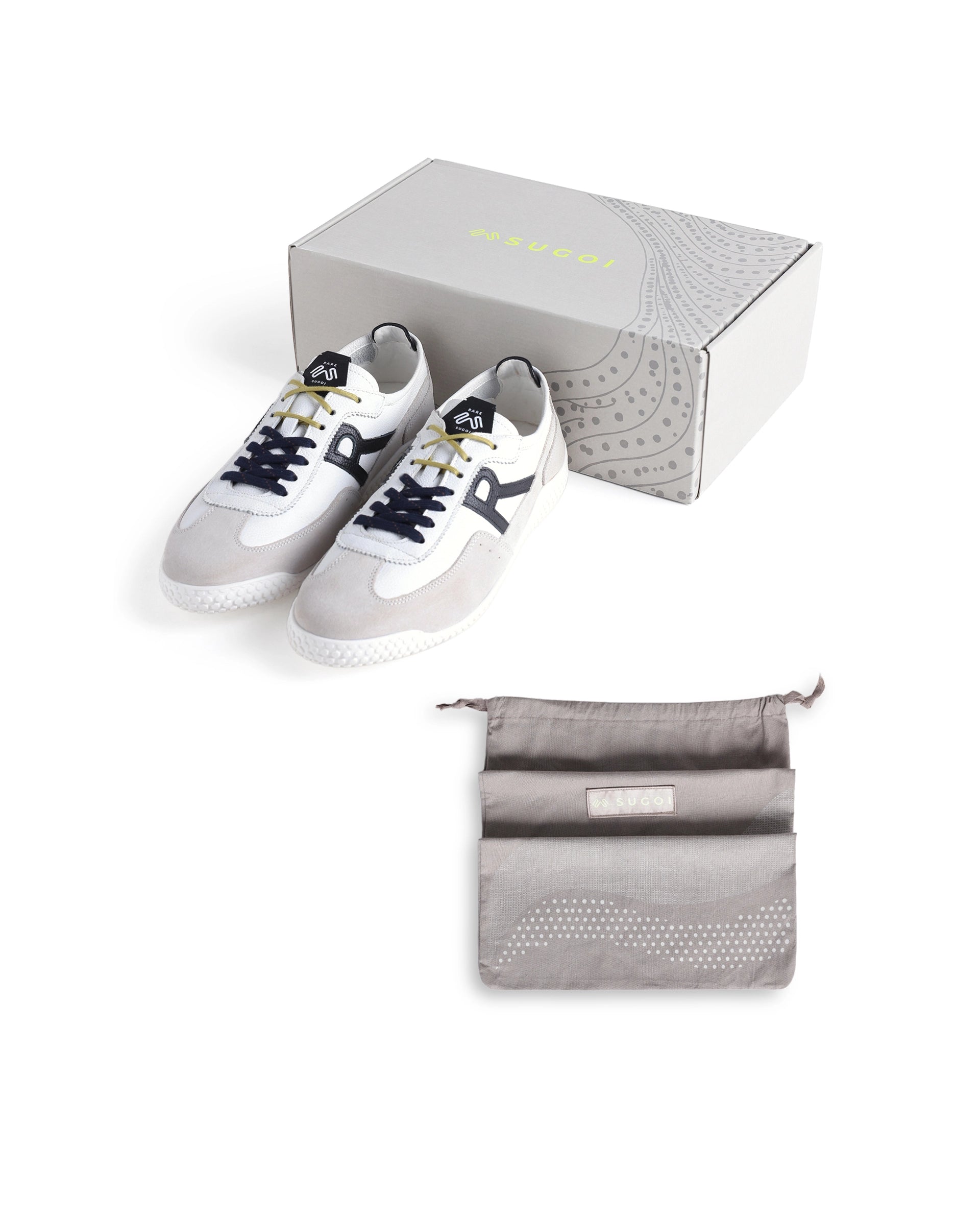 Rarez Men's Sugoi Membo Primary White/Black Leather Regular Sneaker