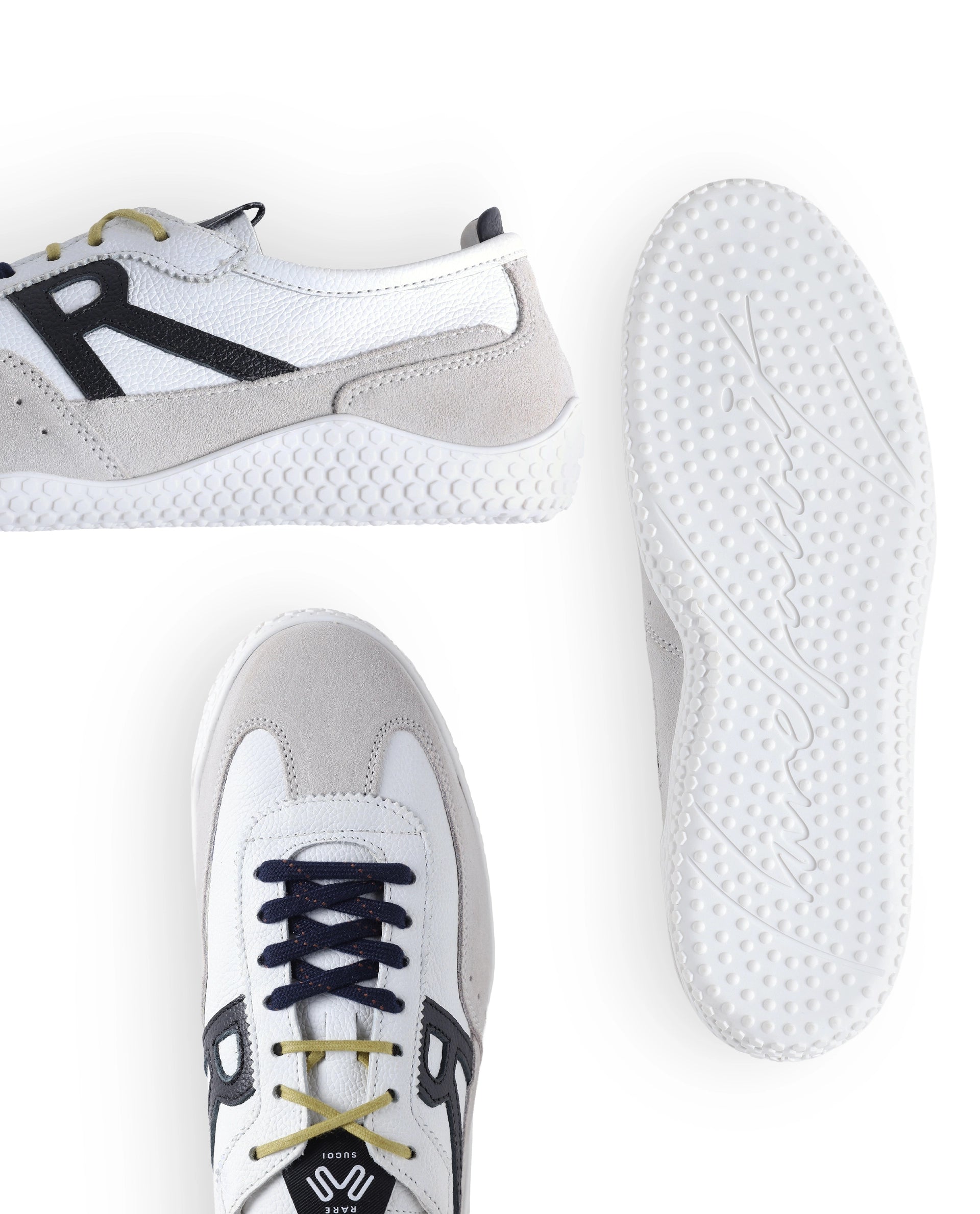 Rarez Men's Sugoi Membo Primary White/Black Leather Regular Sneaker