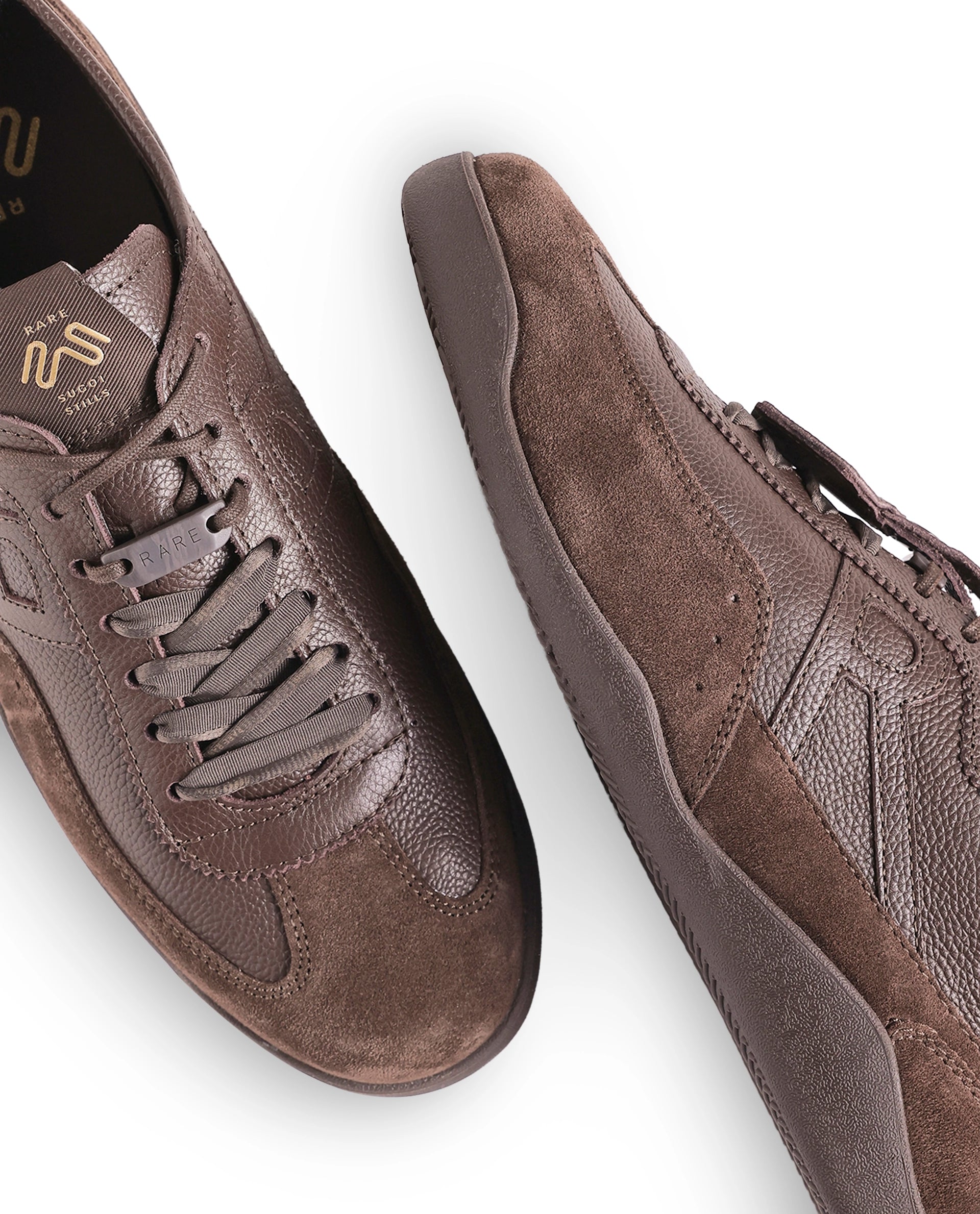 Rarez Men's Sugoi Still Primary Brown Leather Regular Sneaker
