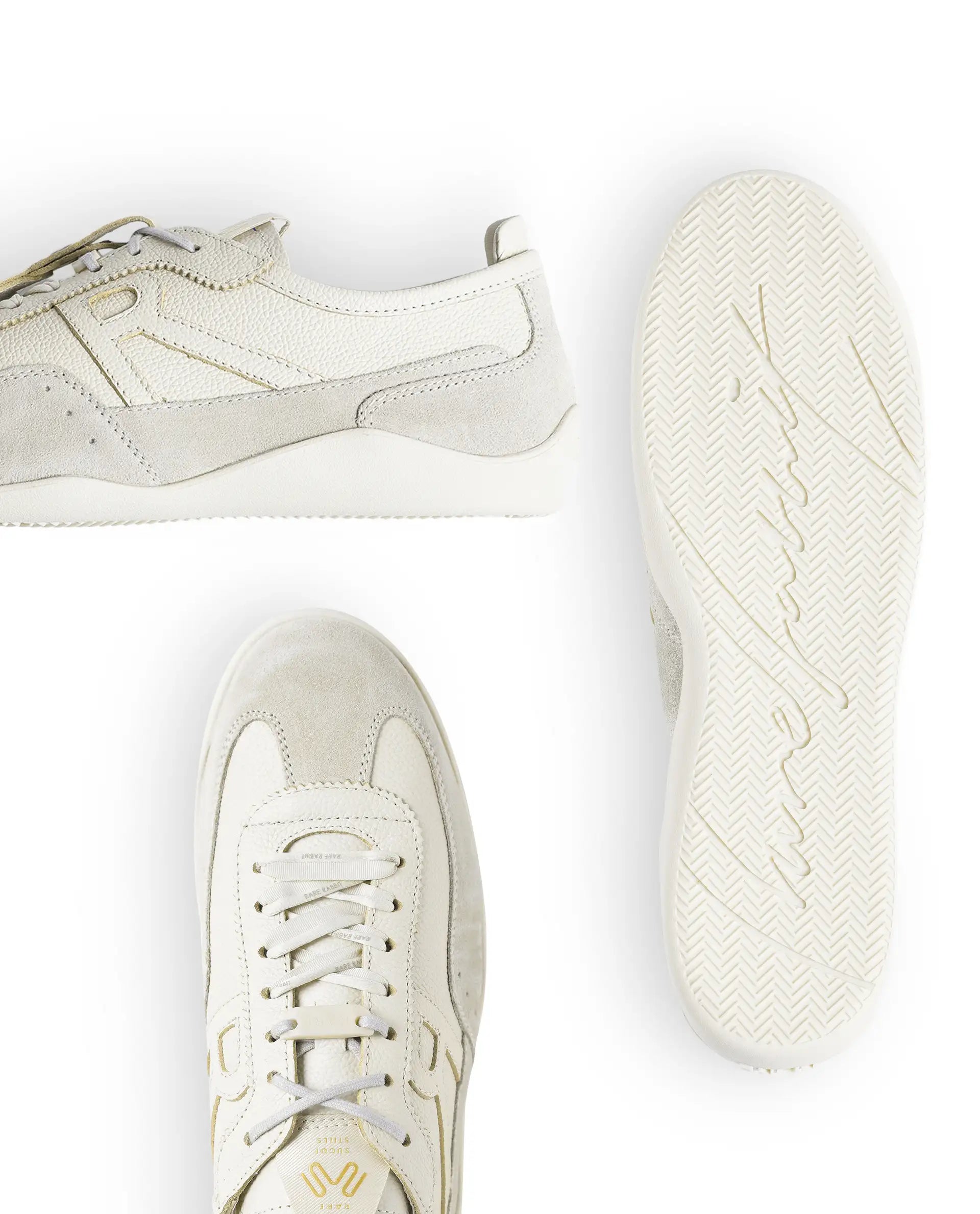 Rarez Men's Sugoi Still Light Butter Ecru Leather Regular Sneaker