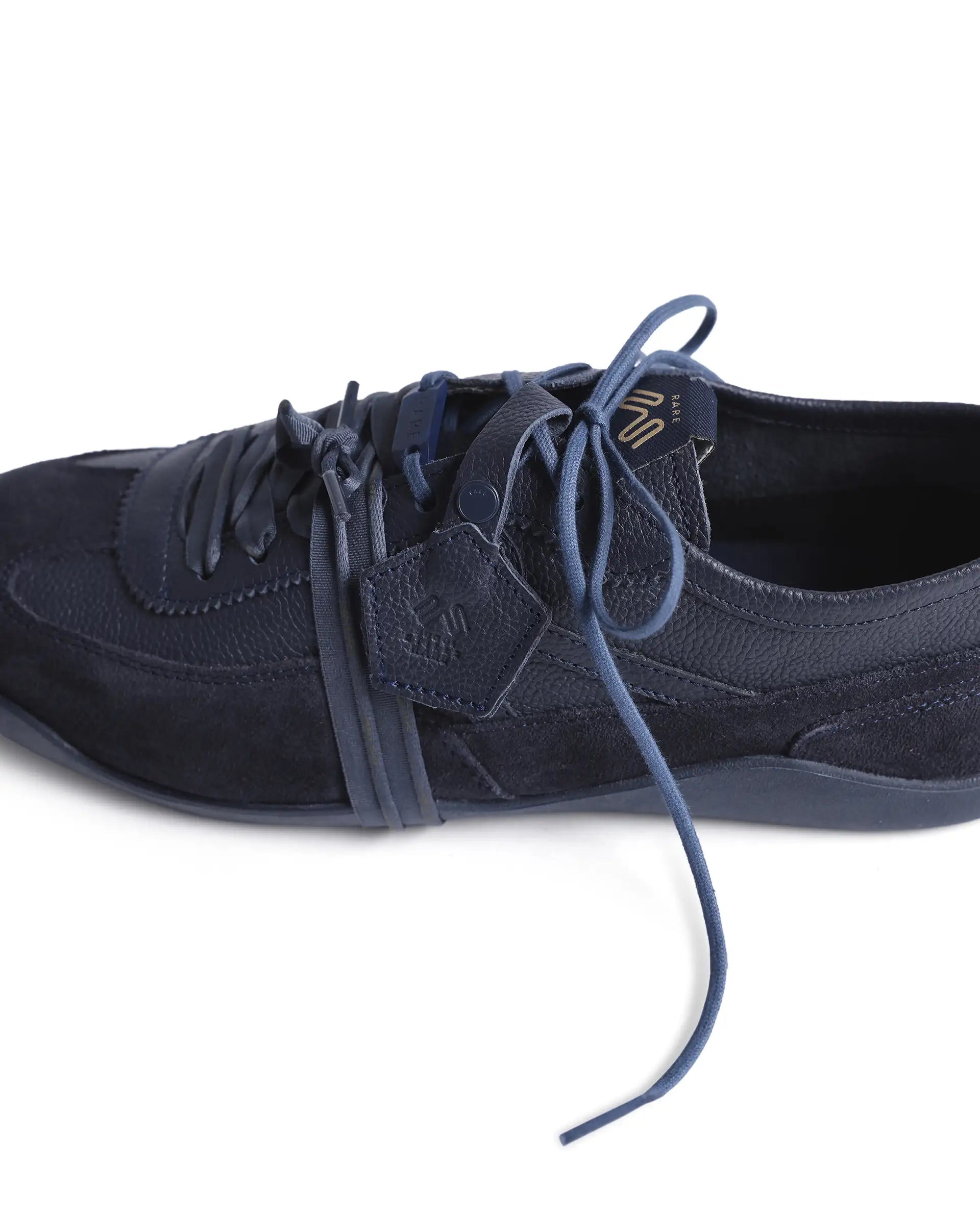 Rarez Men's Sugoi Still Primary Navy Leather Regular Sneaker