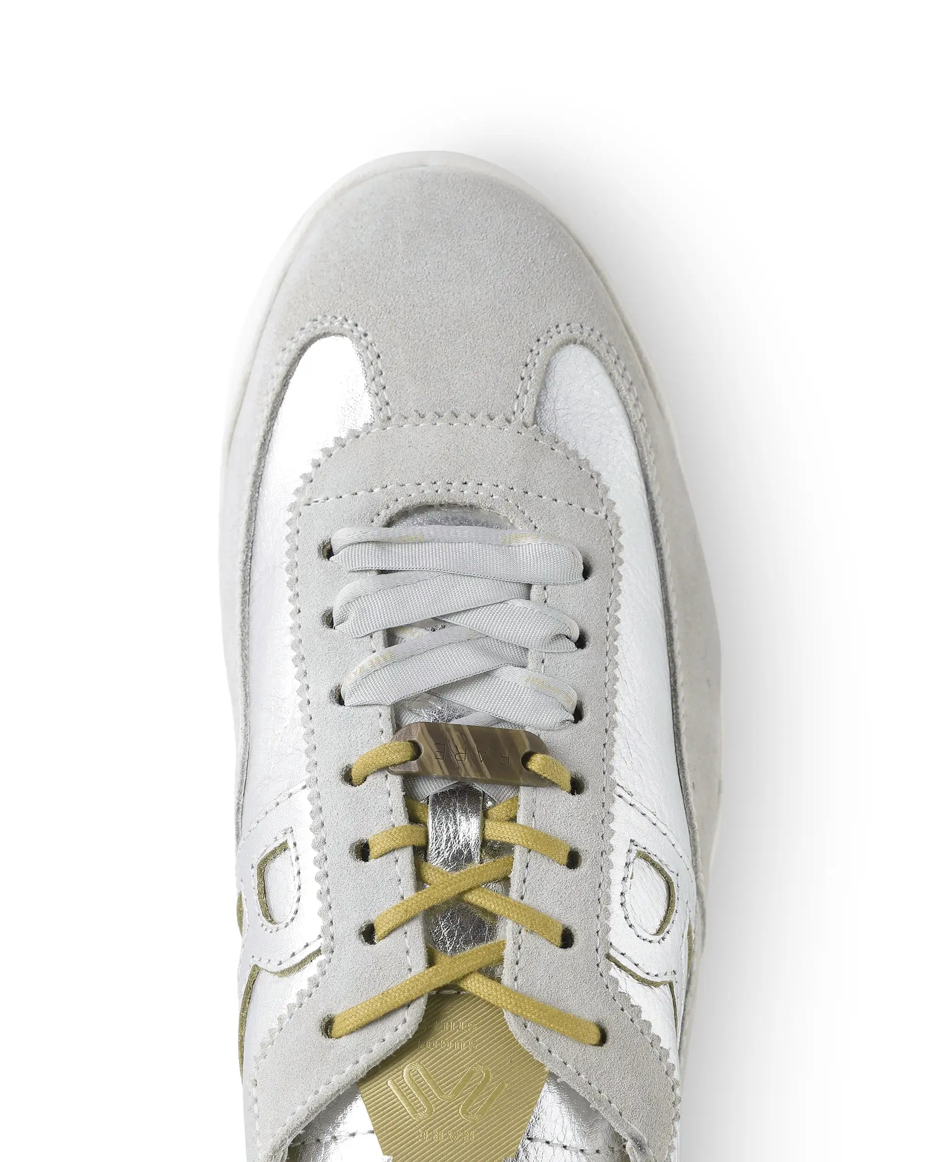 Rarez Men's Sugoi Still Primary Silver Leather Regular Sneaker