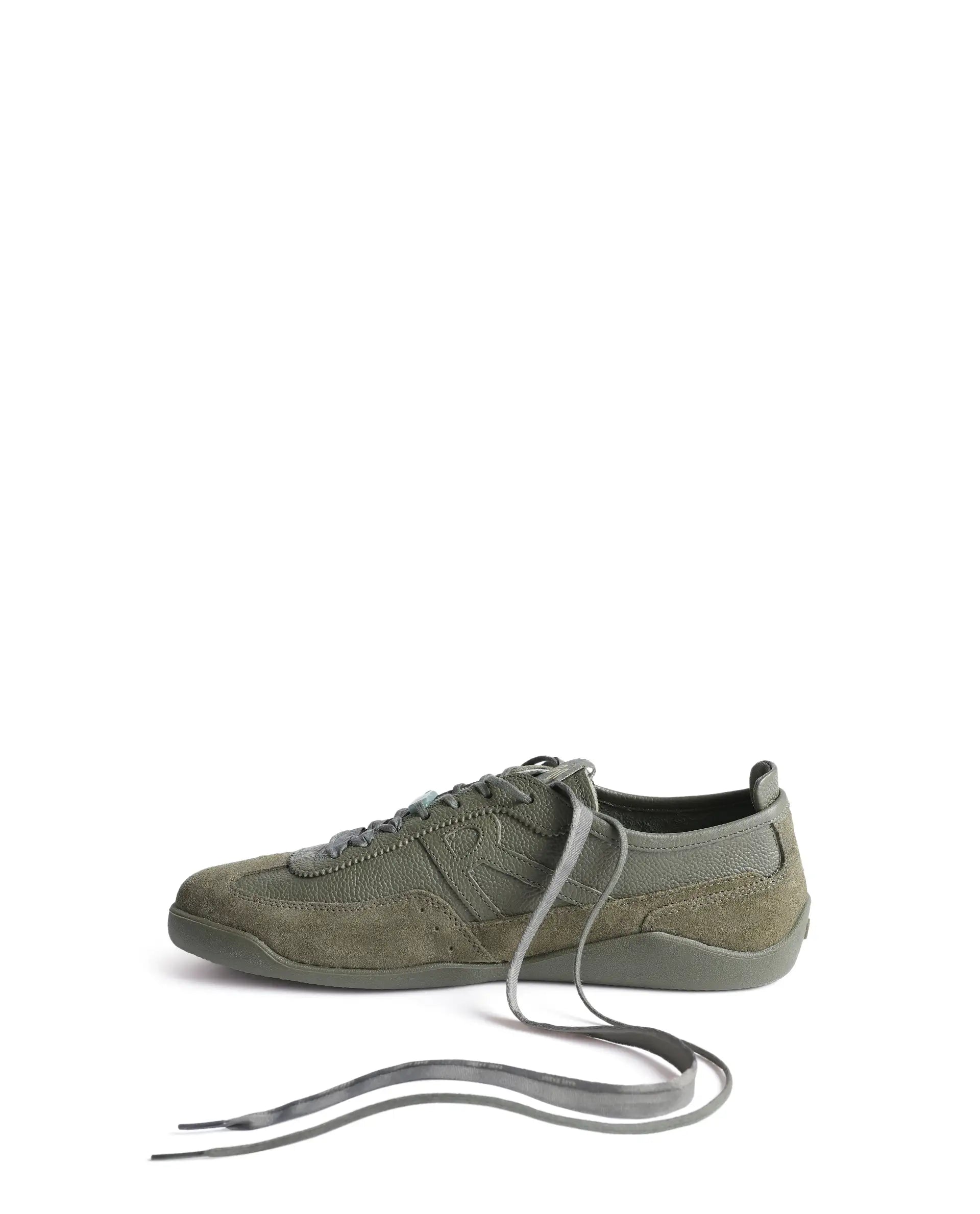 Rarez Men's Sugoi Still Primary Tent Olive Leather Regular Sneaker