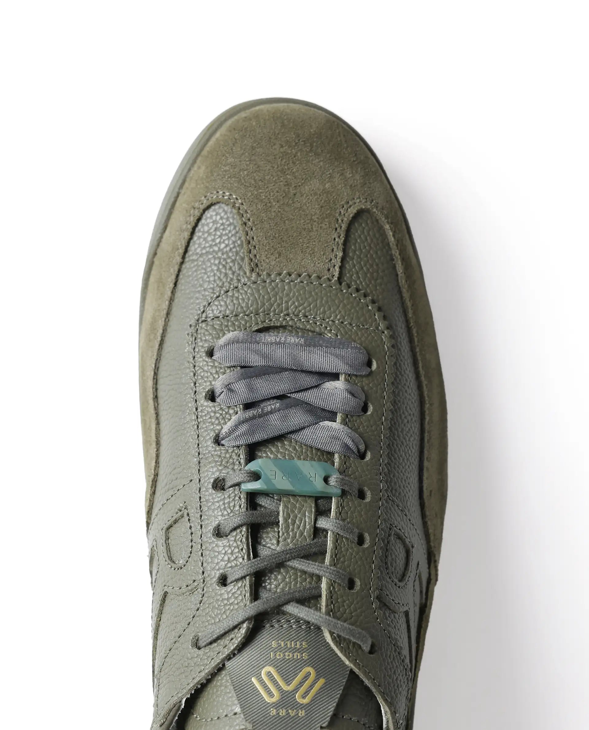 Rarez Men's Sugoi Still Primary Tent Olive Leather Regular Sneaker