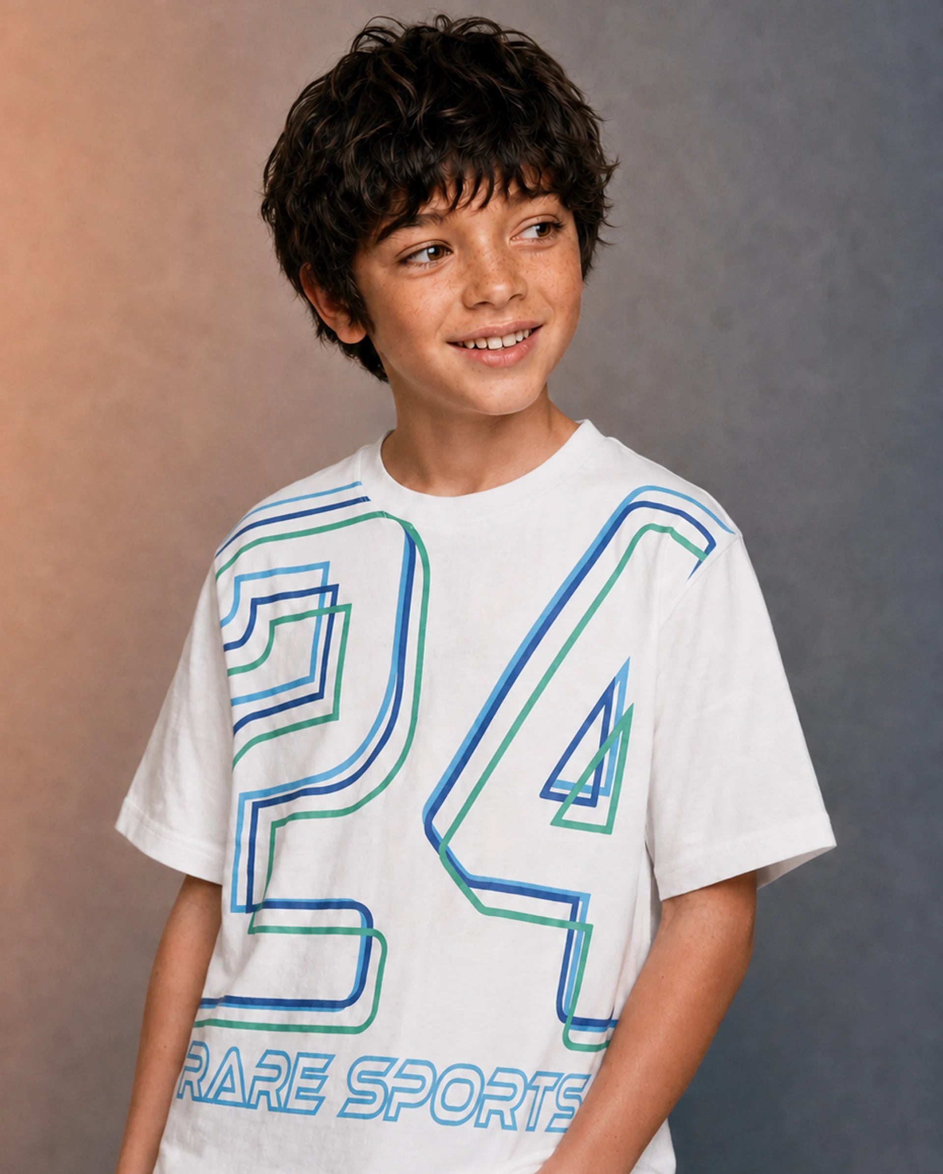 Rare Ones Kids Svant White Cotton Fabric Pull-On Regular Fit Graphic Print T-Shirt