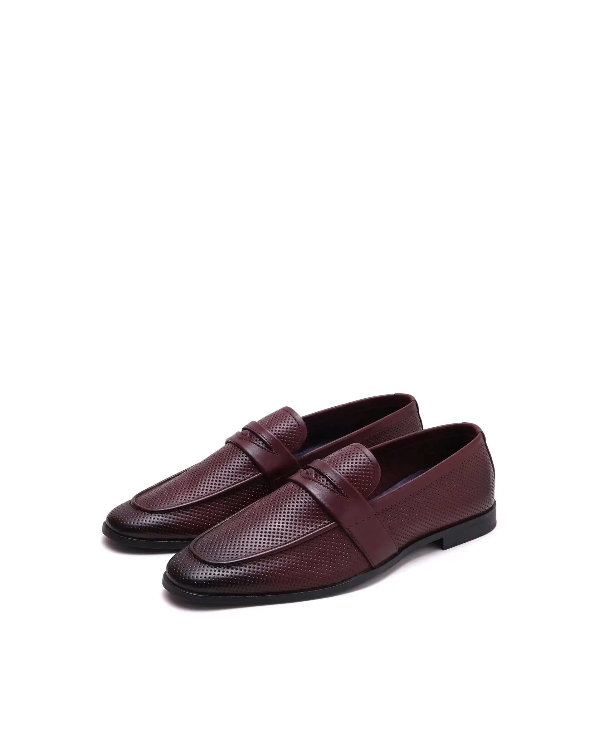 Rare Rabbit Men's Lucent Burgundy Leather Mocassin