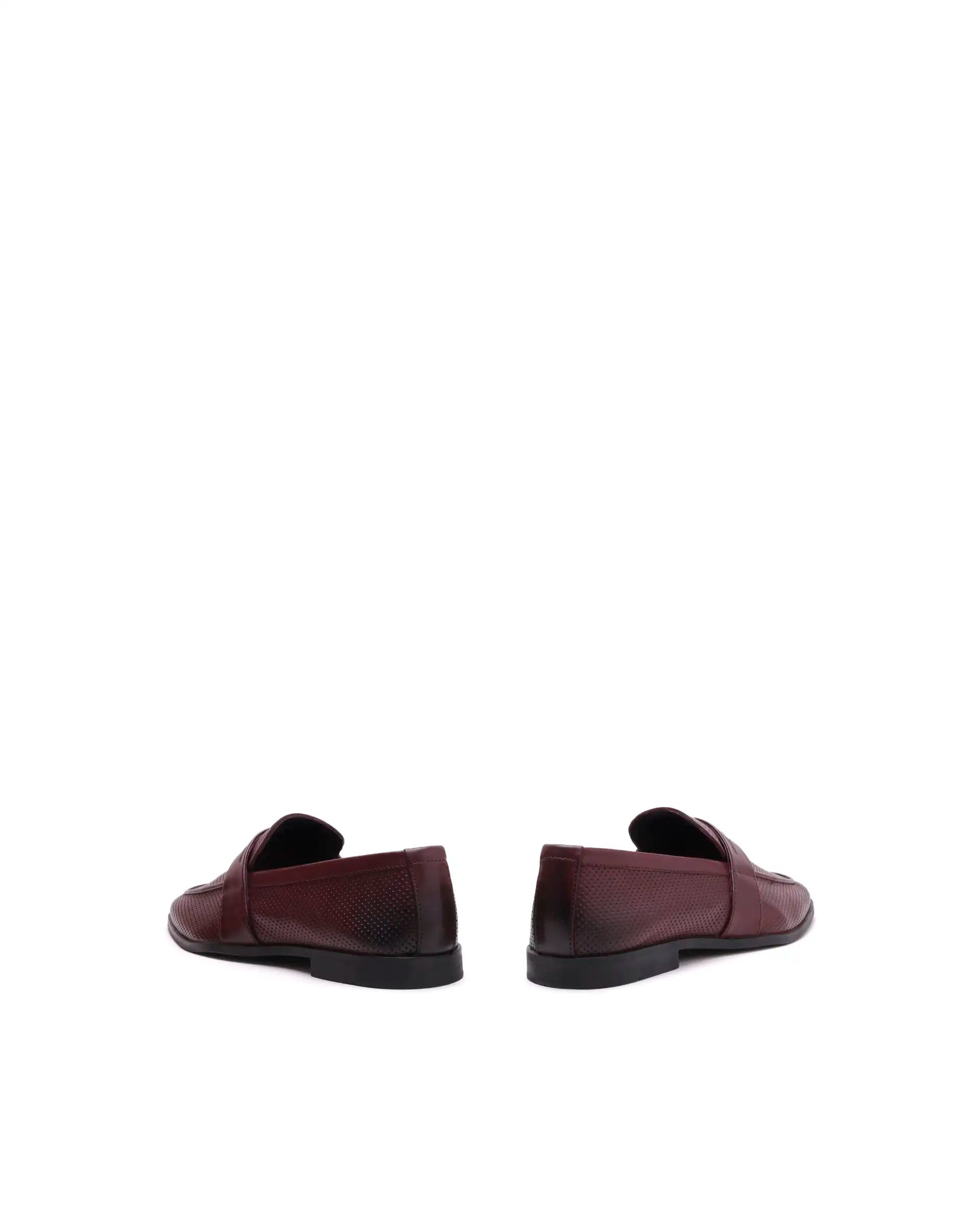 Rare Rabbit Men's Lucent Burgundy Leather Mocassin