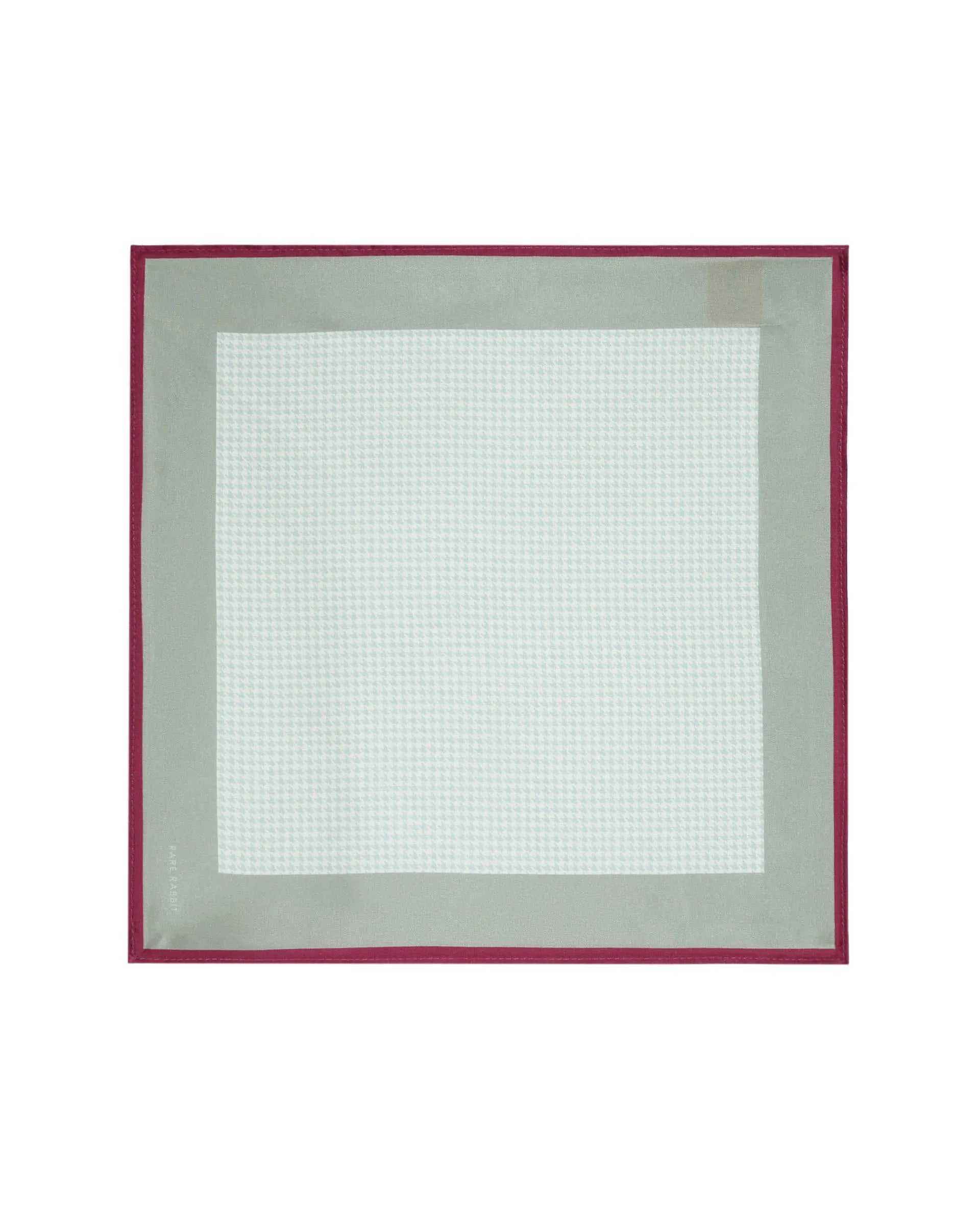 Rare Rabbit Men's Cann Off White Silk Fabric Houndstooth Print Pocket Square