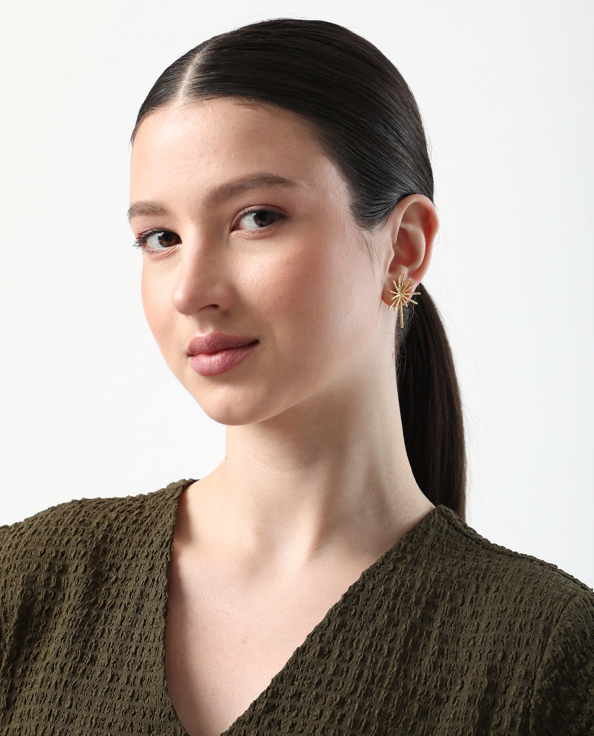 Rareism Women Spark Gold Earring