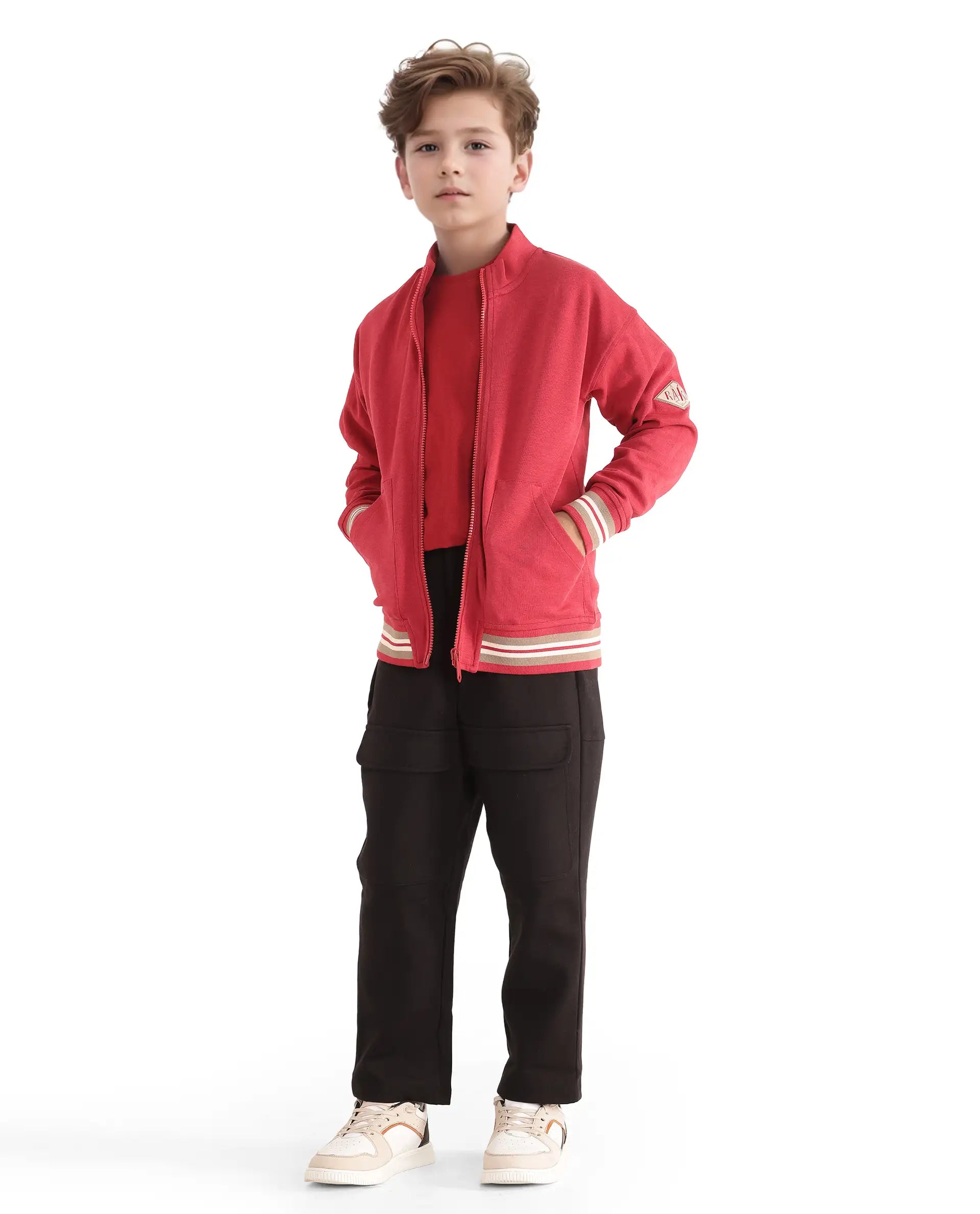 Rare Ones Kids Tami Black Cotton Poly Regular Fit Multipocket Solid Trackpant