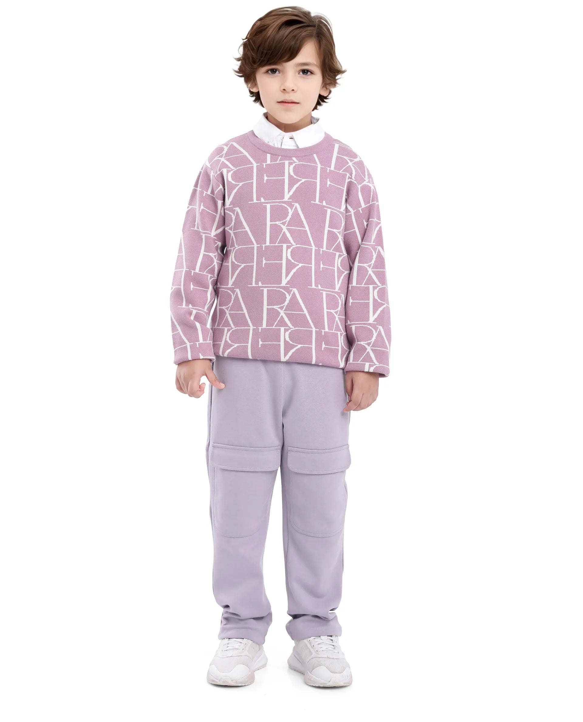 Rare Ones Kids Tami Dusky Purple Cotton Poly Regular Fit Multipocket Solid Trackpant