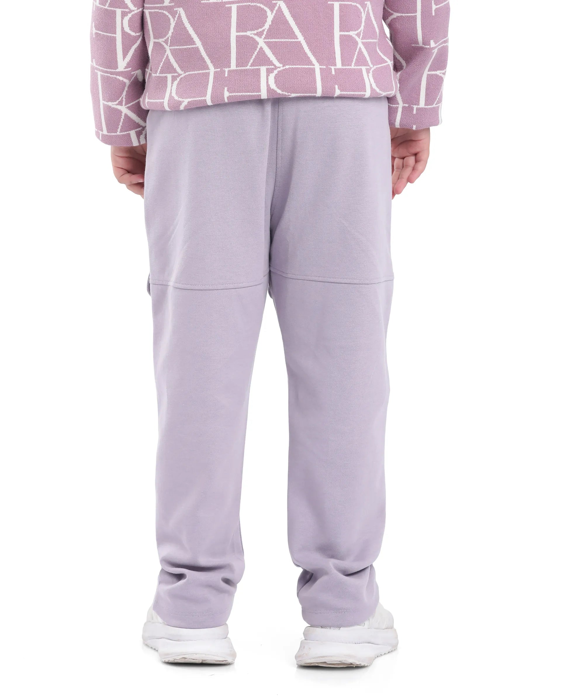 Rare Ones Kids Tami Dusky Purple Cotton Poly Regular Fit Multipocket Solid Trackpant