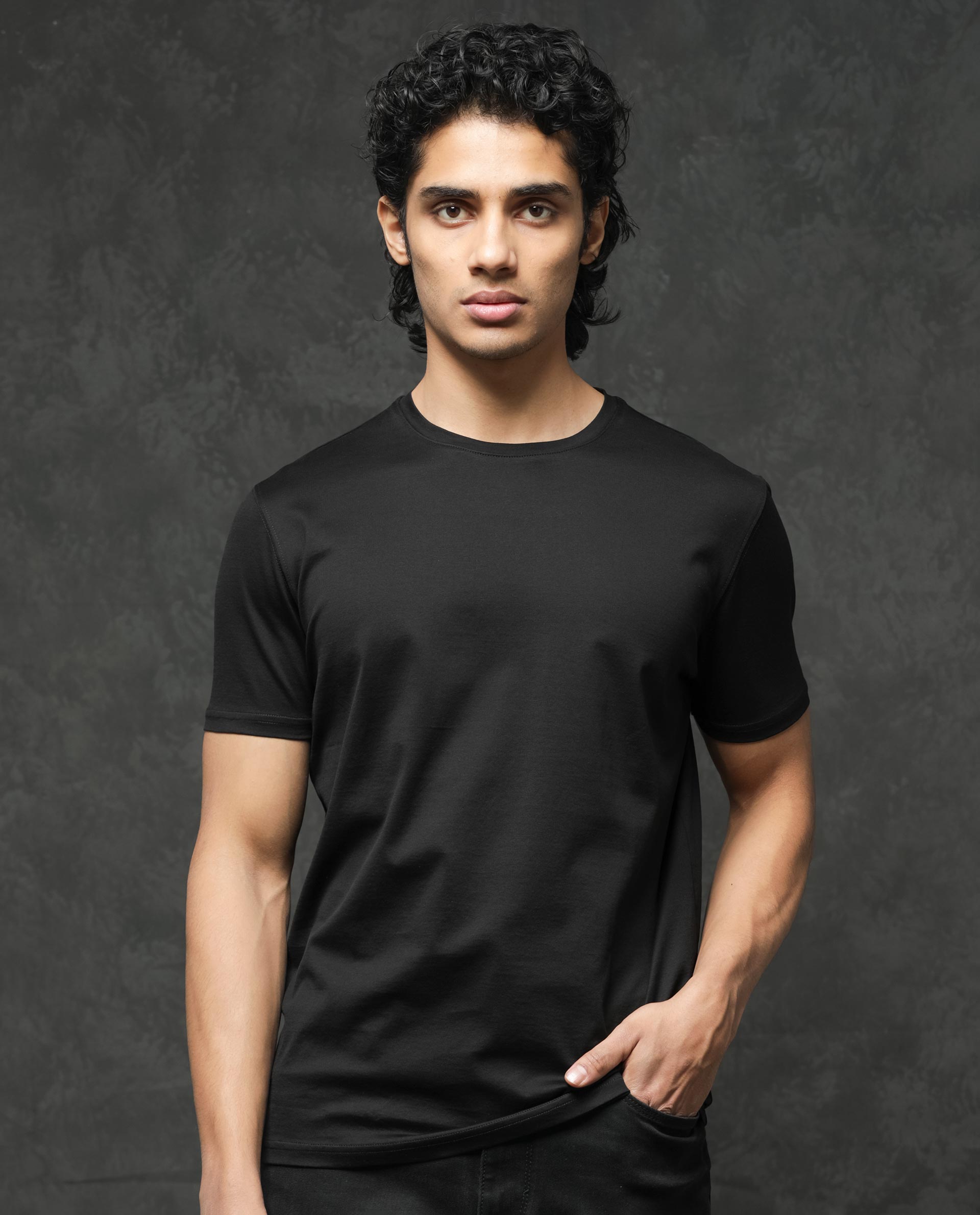 Rare Rabbit Mens Tangos Black Short Sleeve Solid T-Shirt