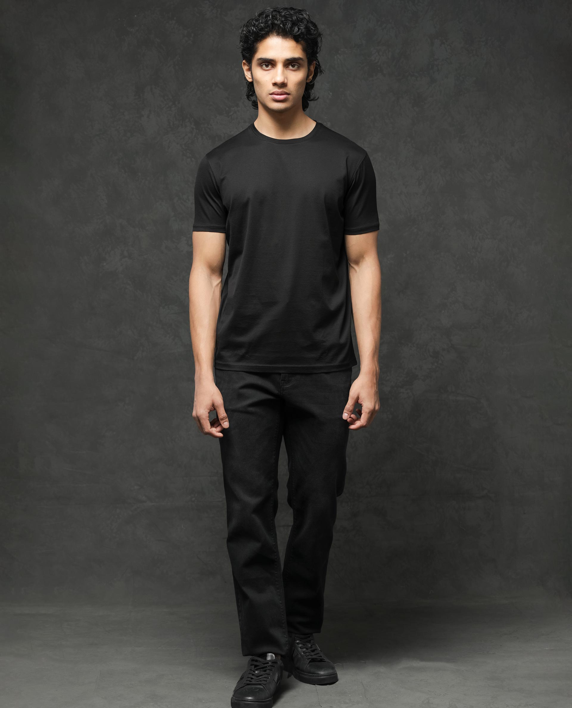 Rare Rabbit Mens Tangos Black Short Sleeve Solid T-Shirt