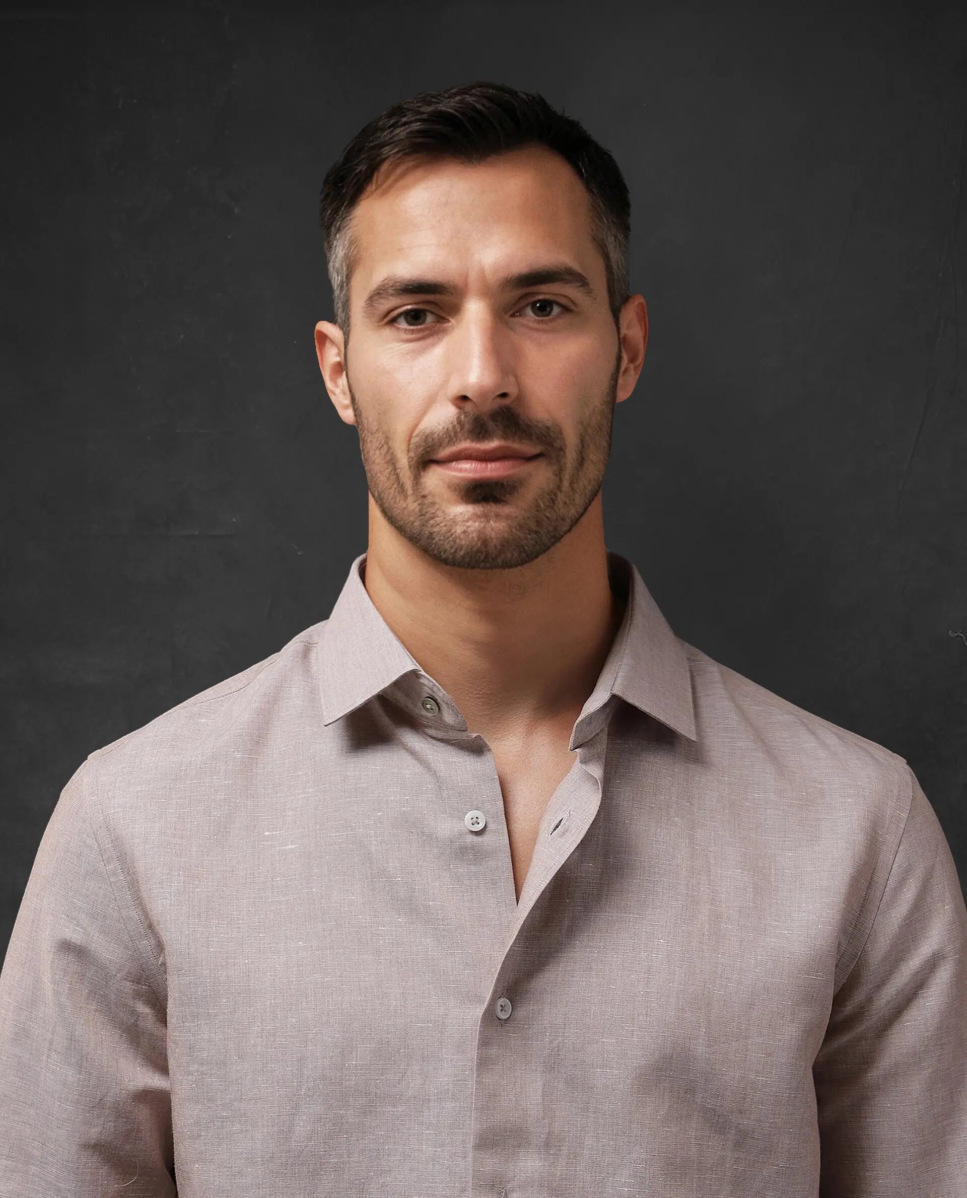 Rare Rabbit Men Tempa Dusky Peach Cotton Full Sleeve Regular Fit Textured Shirt