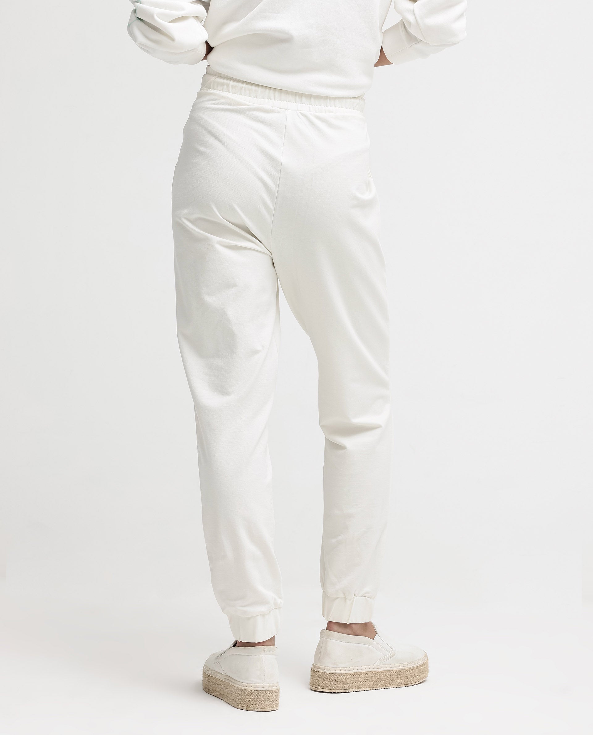 Rareism Womens Terac Off White Track Pant Solid