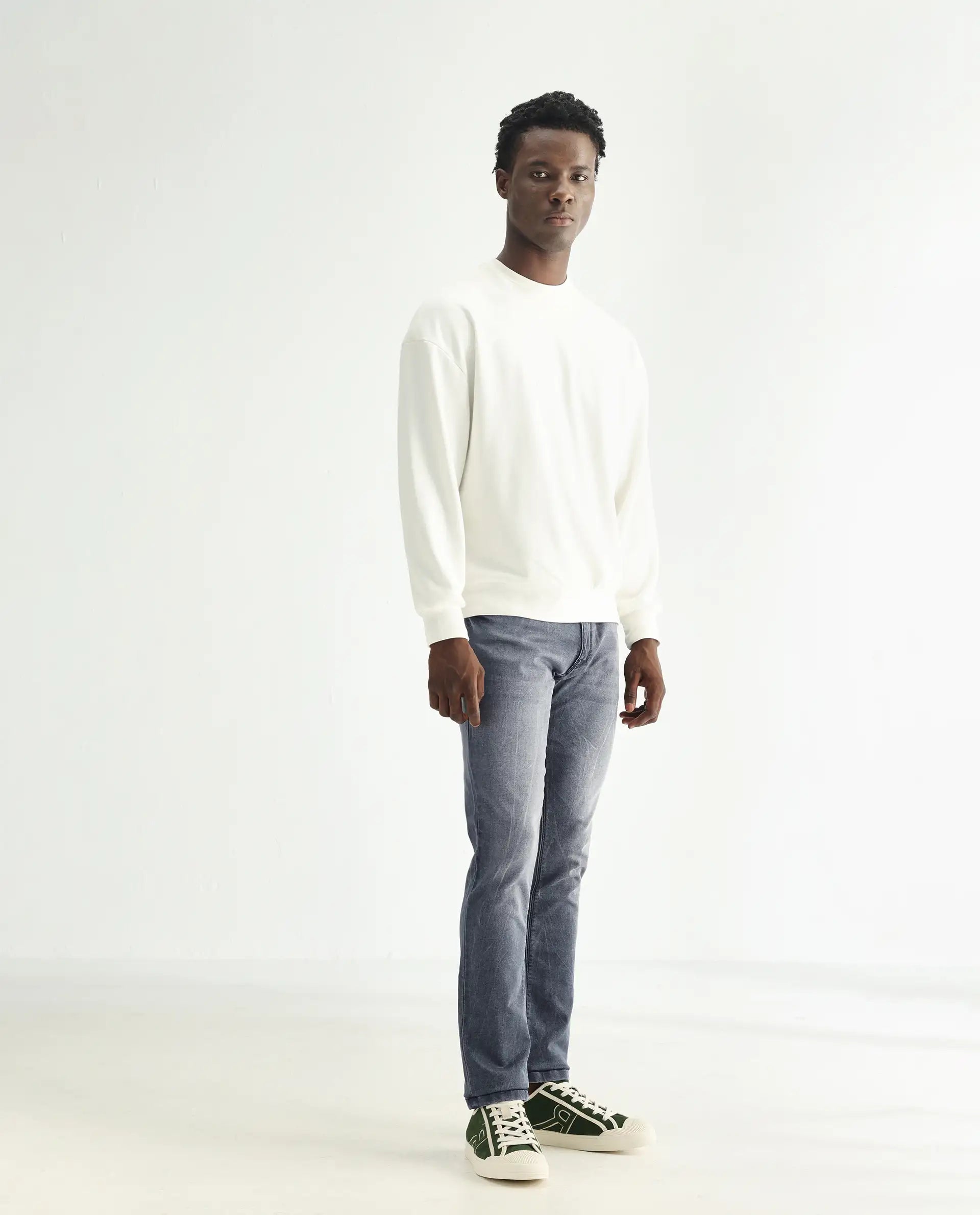 Rare Rabbit Men's Ter Navy Cotton Plain Hawk Slim Fit Jeans