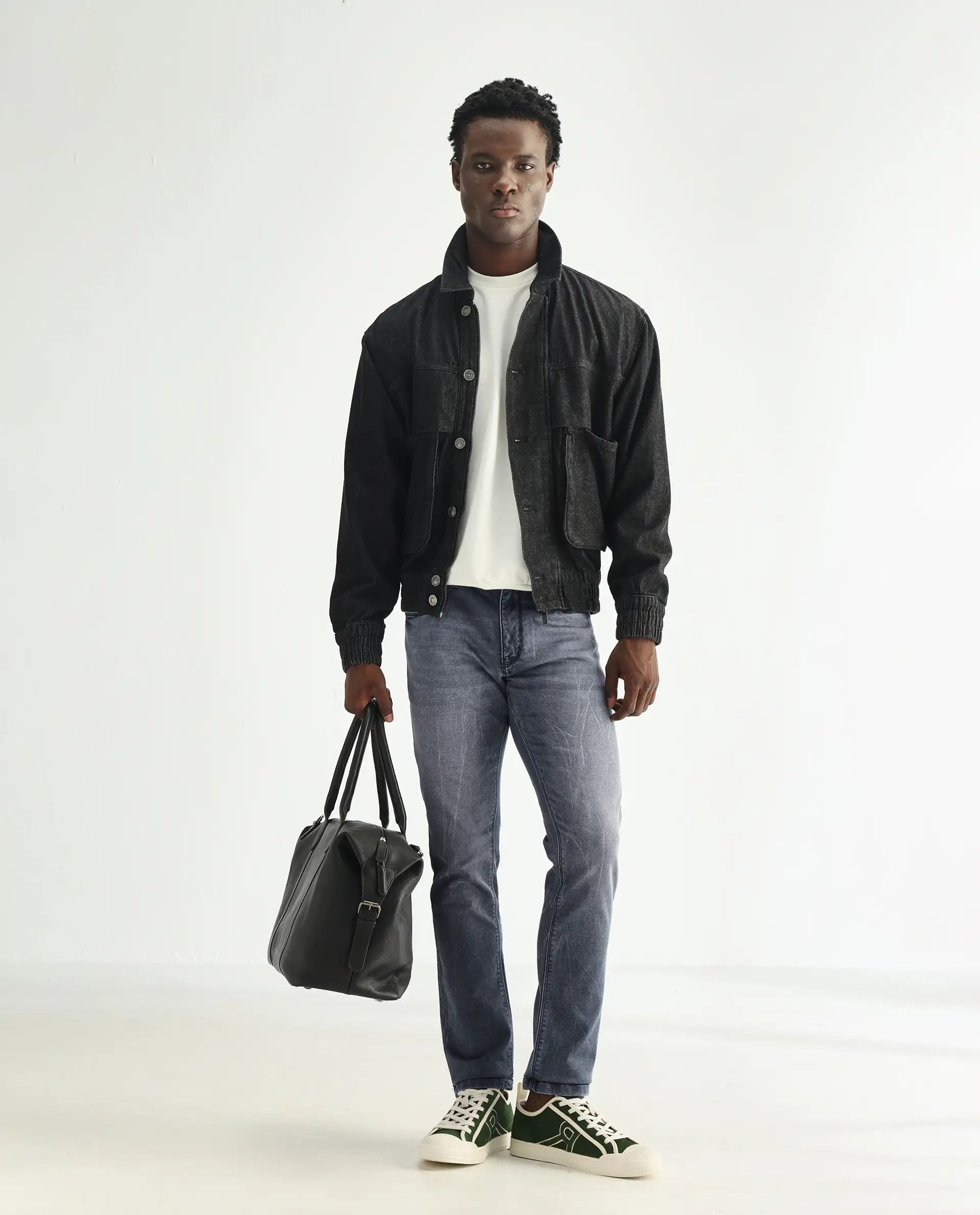 Rare Rabbit Men's Ter Navy Cotton Plain Hawk Slim Fit Jeans