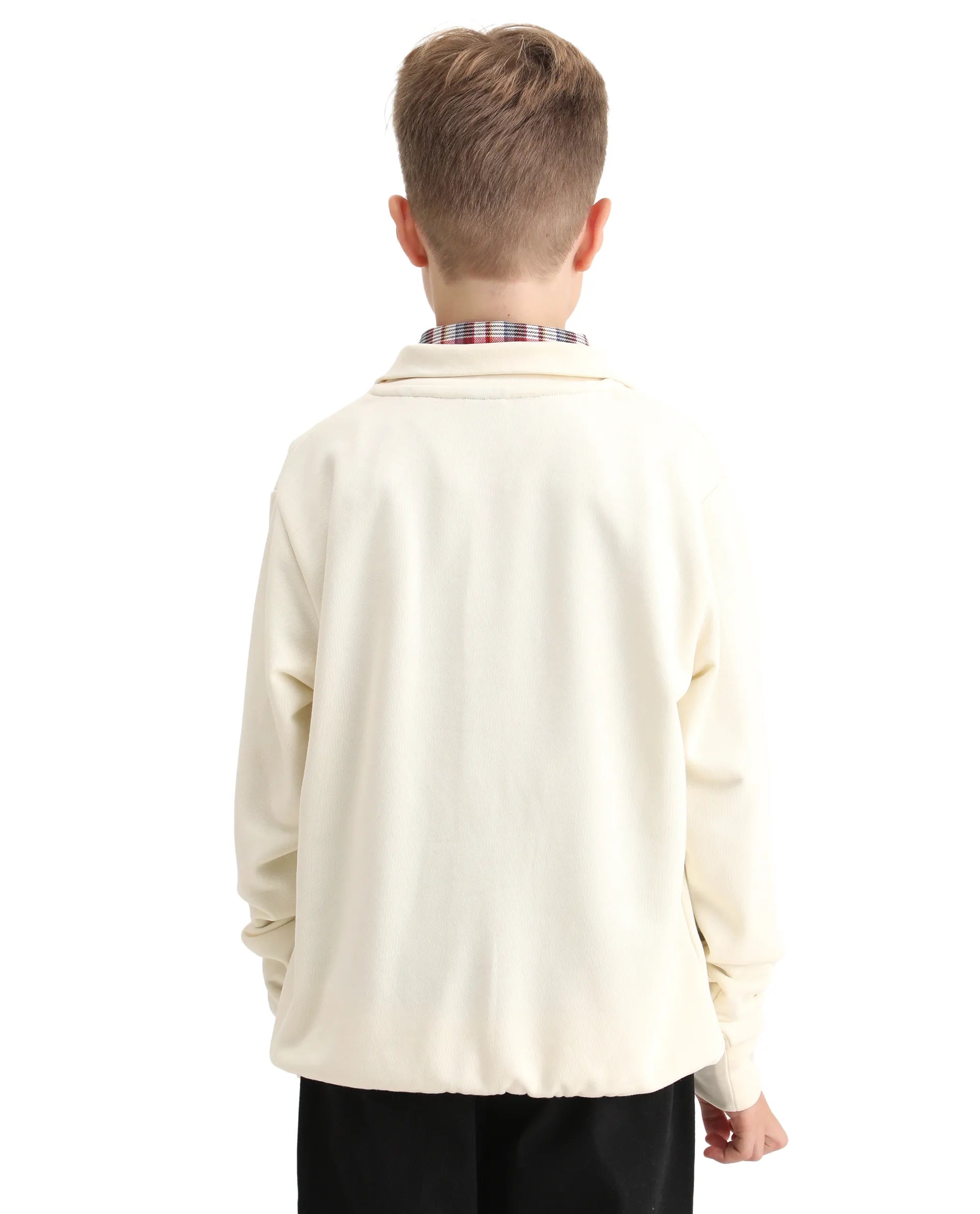 Rare Ones Kids Theo Off White Cotton Pull On Crew Neck Full Sleeves Fit Sweatshirt