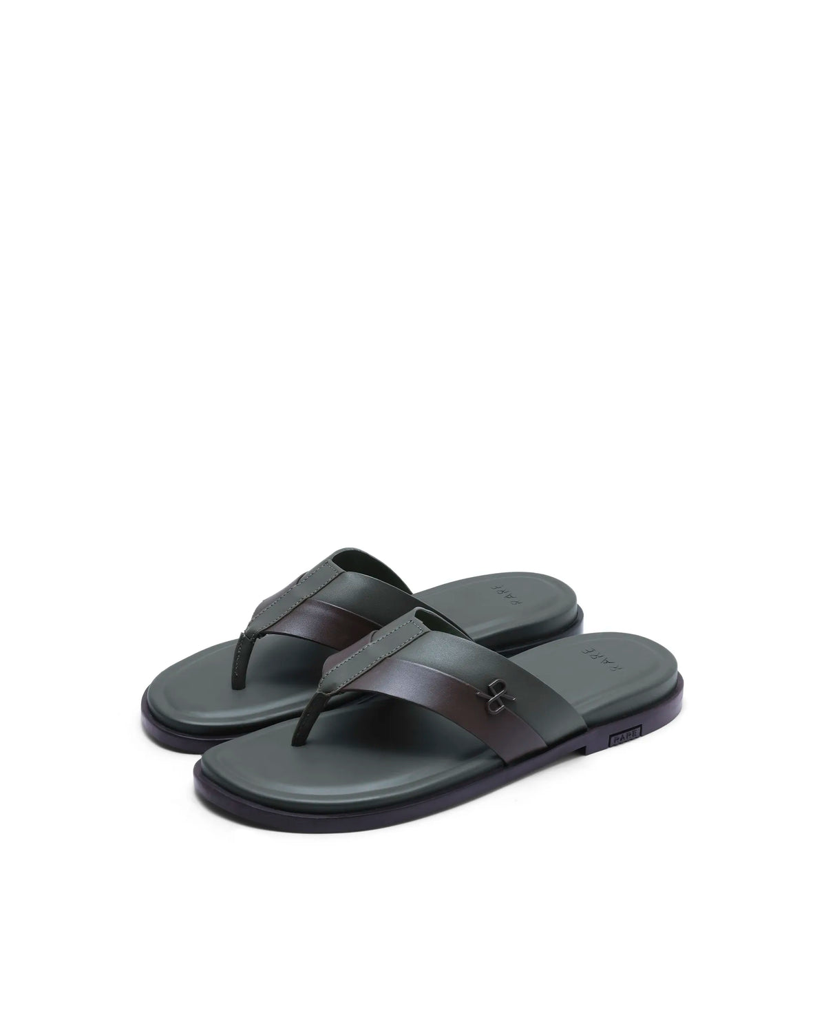 Rarez Men's Tong2 Olive/Woodtan Leather Regular Sandal