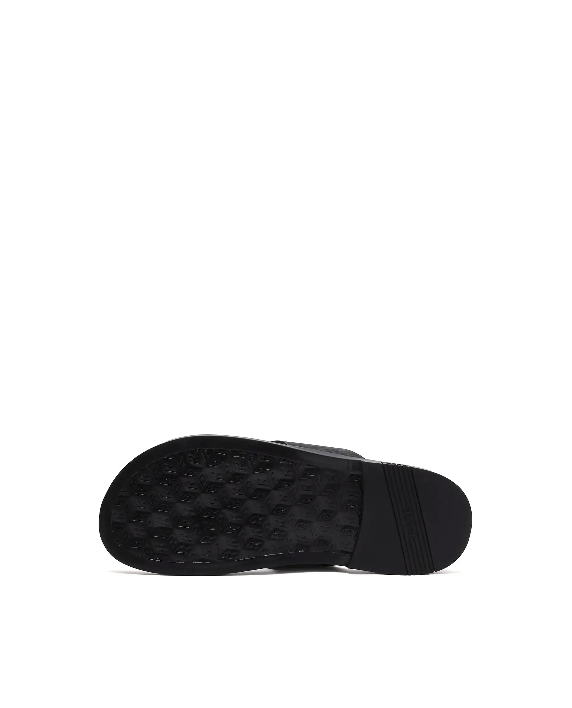 Rarez Men's Tong Black Leather Regular Sandal