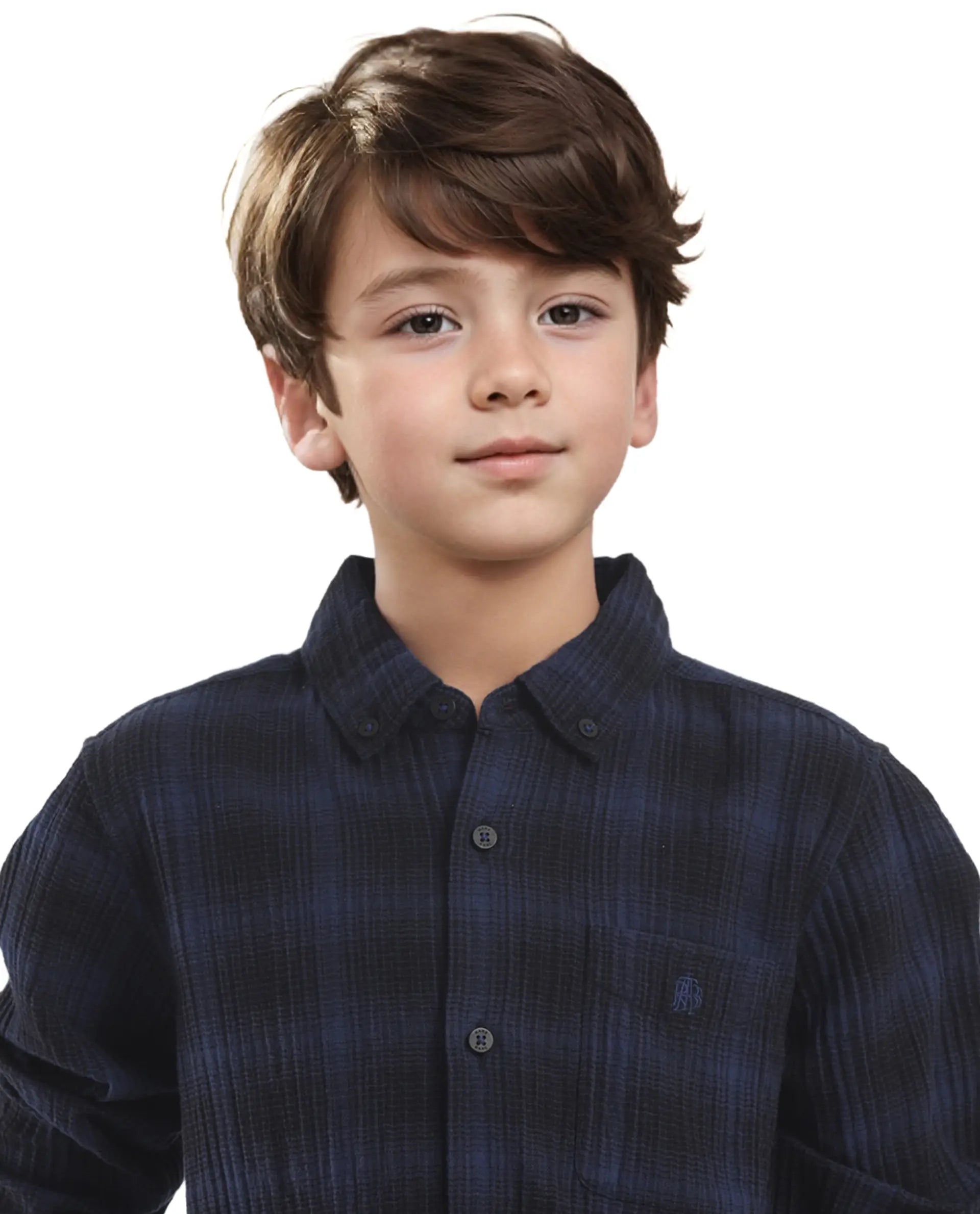 Rare Ones Kids Toyt Blue Cotton Full Sleeves Button Down Regular Fit Checked Shirt