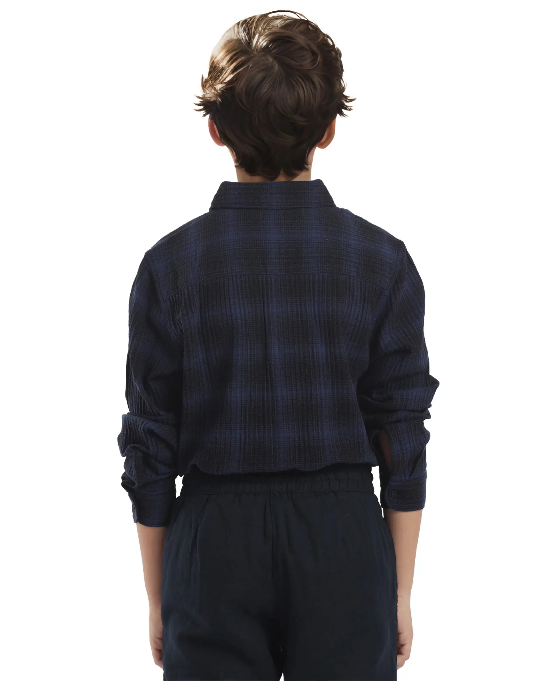 Rare Ones Kids Toyt Blue Cotton Full Sleeves Button Down Regular Fit Checked Shirt