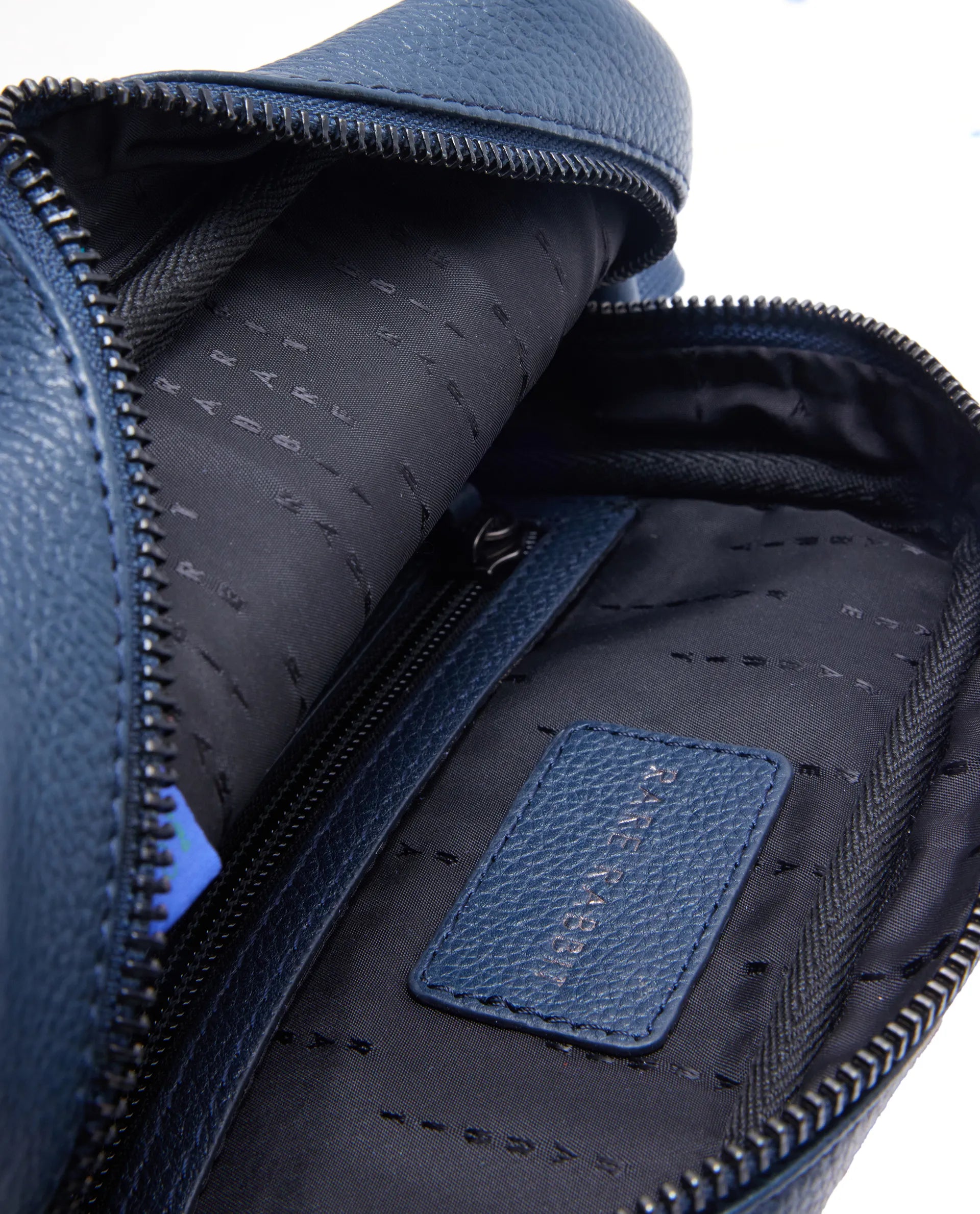 Rare Rabbit Men's Trav Blue Monogram Print Crossbody Bag