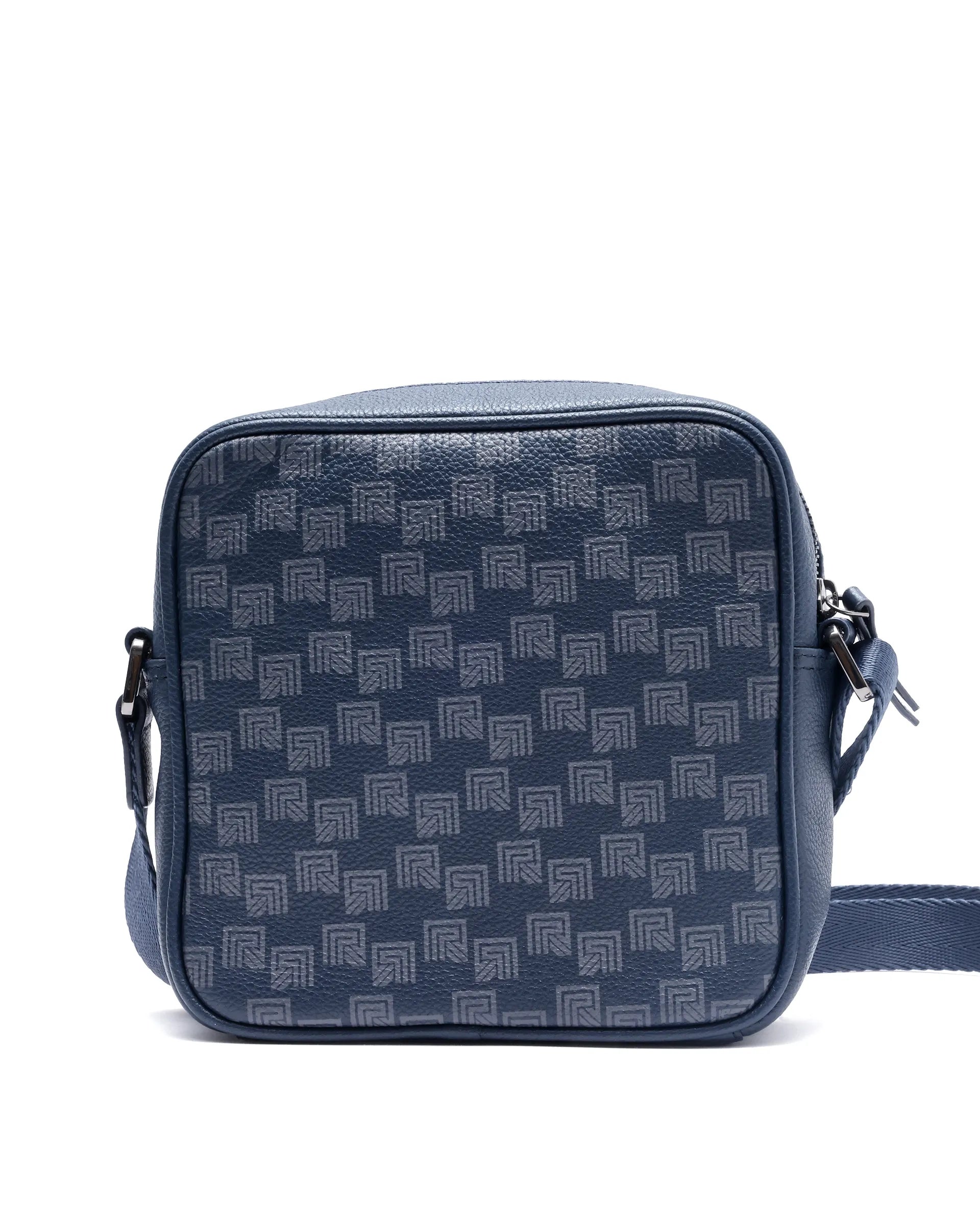 Rare Rabbit Men's Trav Blue Monogram Print Crossbody Bag