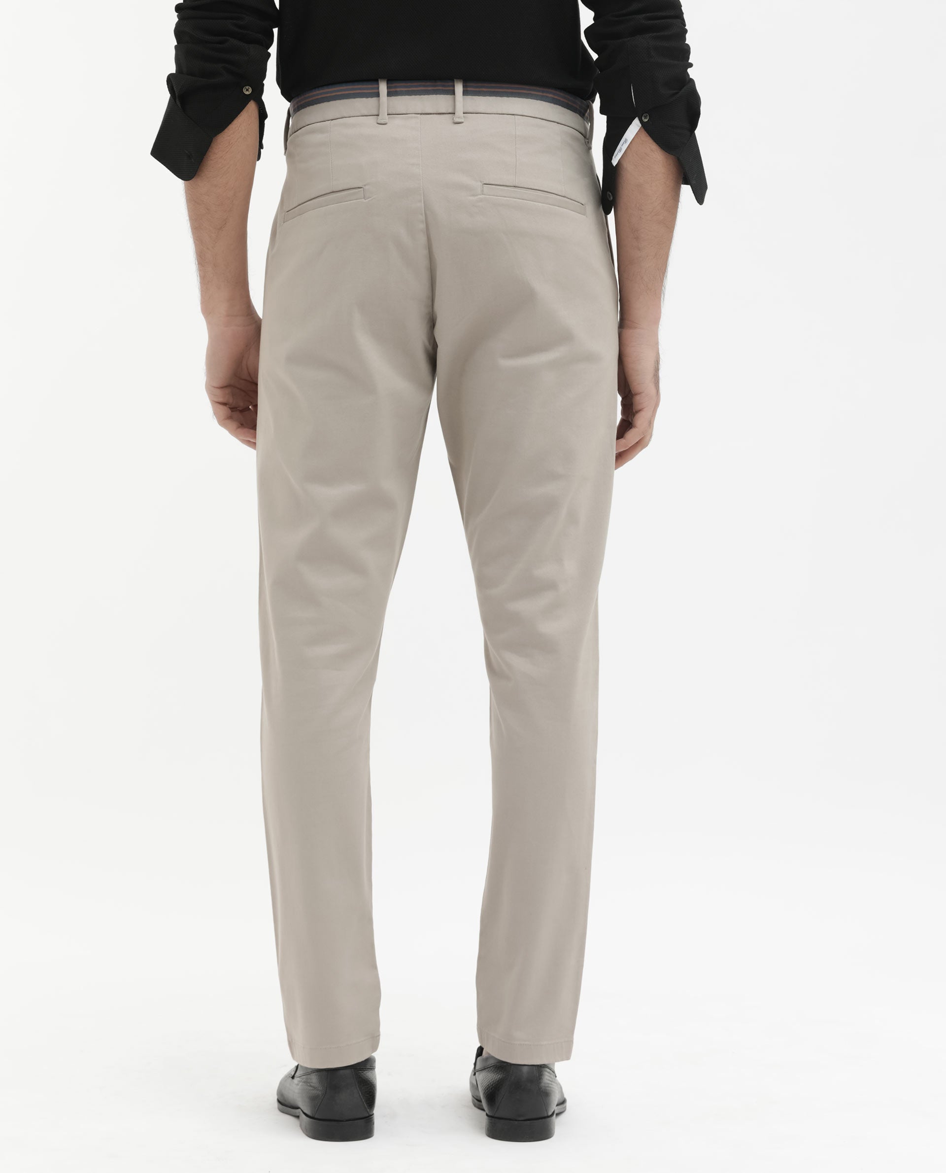 Rare Rabbit Mens Trello Beige Cotton Lycra Solid Trouser