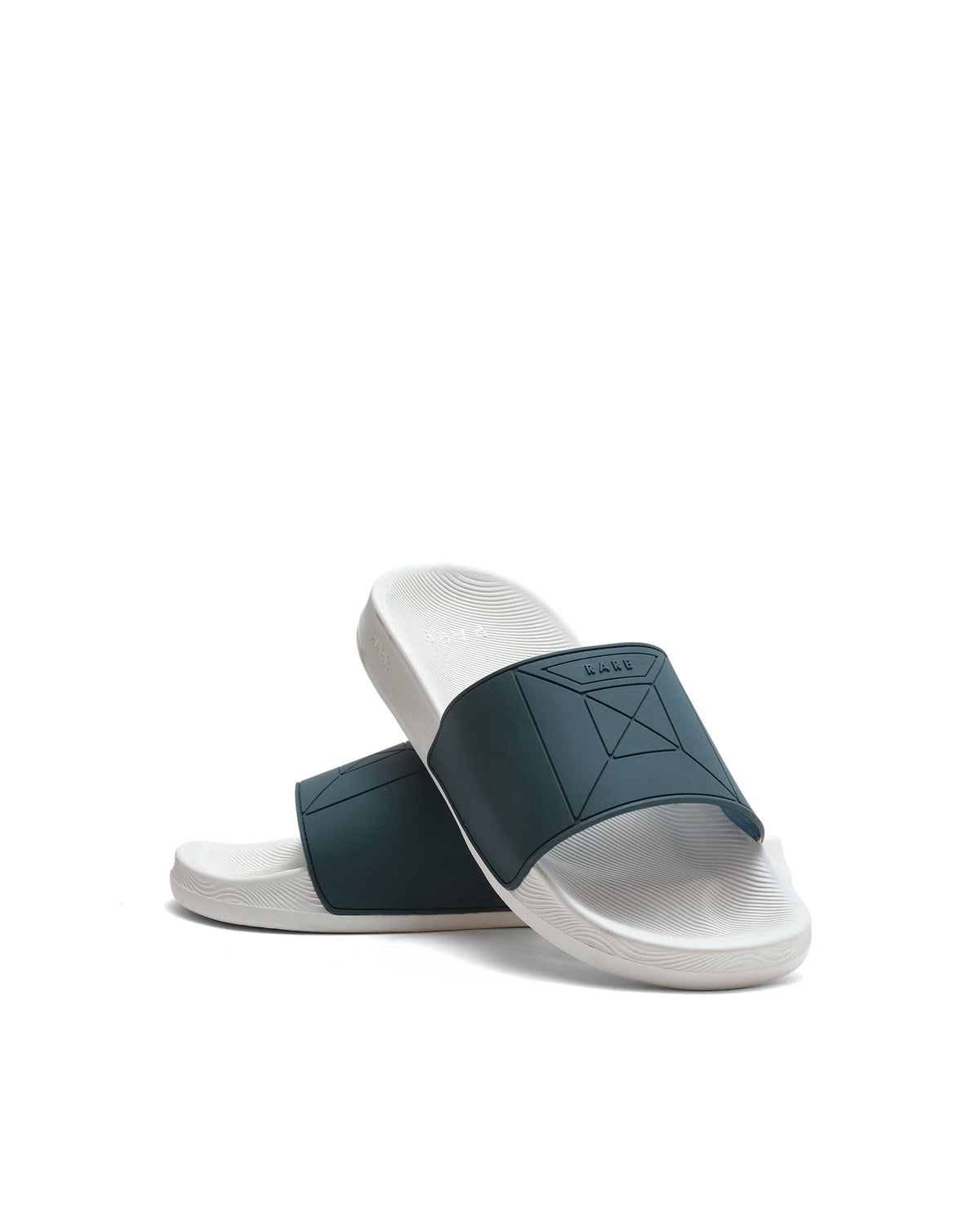 Rarez Men's Triton White/Teal Regular Geometric Print Sandal