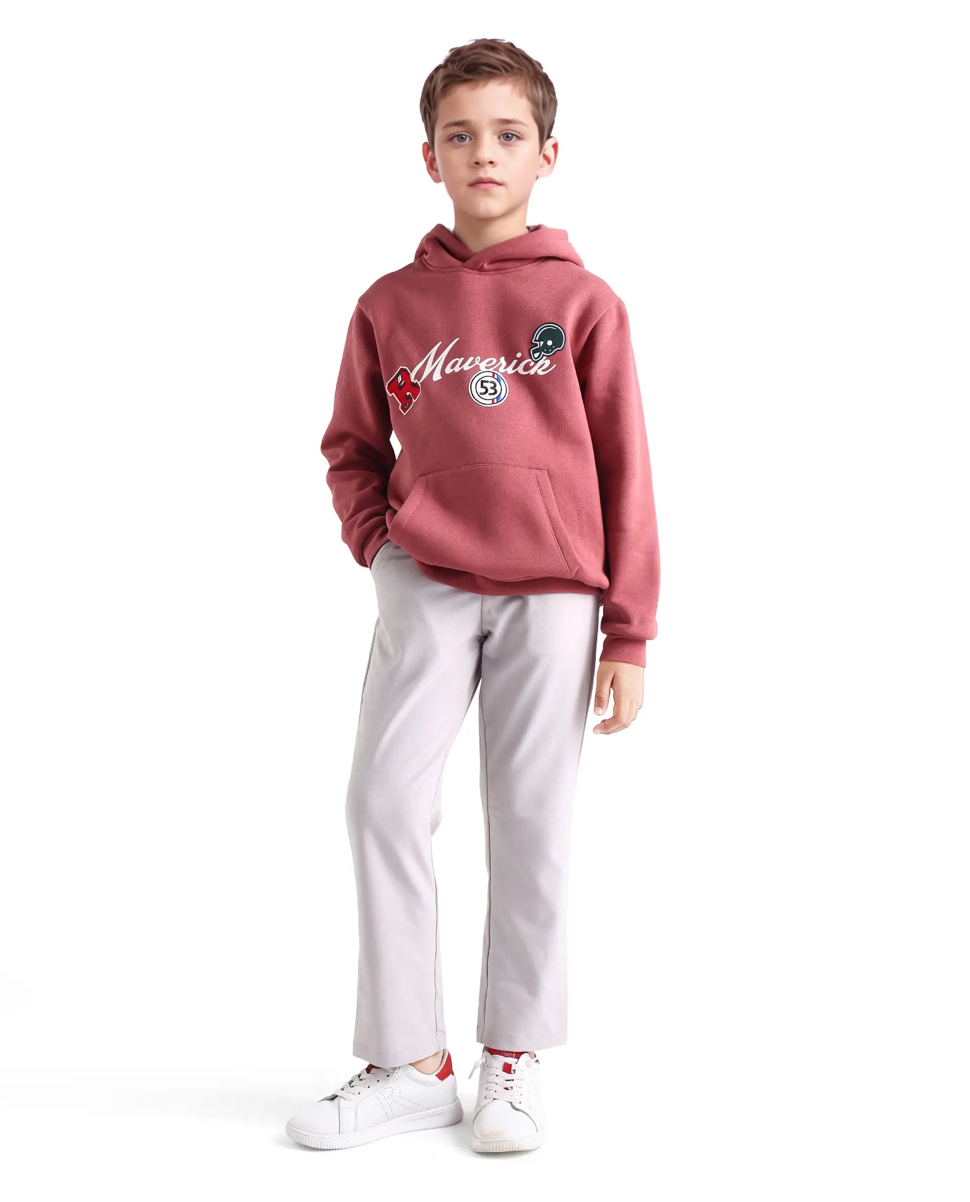 Rare Ones Kids Trove Light Beige Cotton Poly Regular Fit Solid Trouser