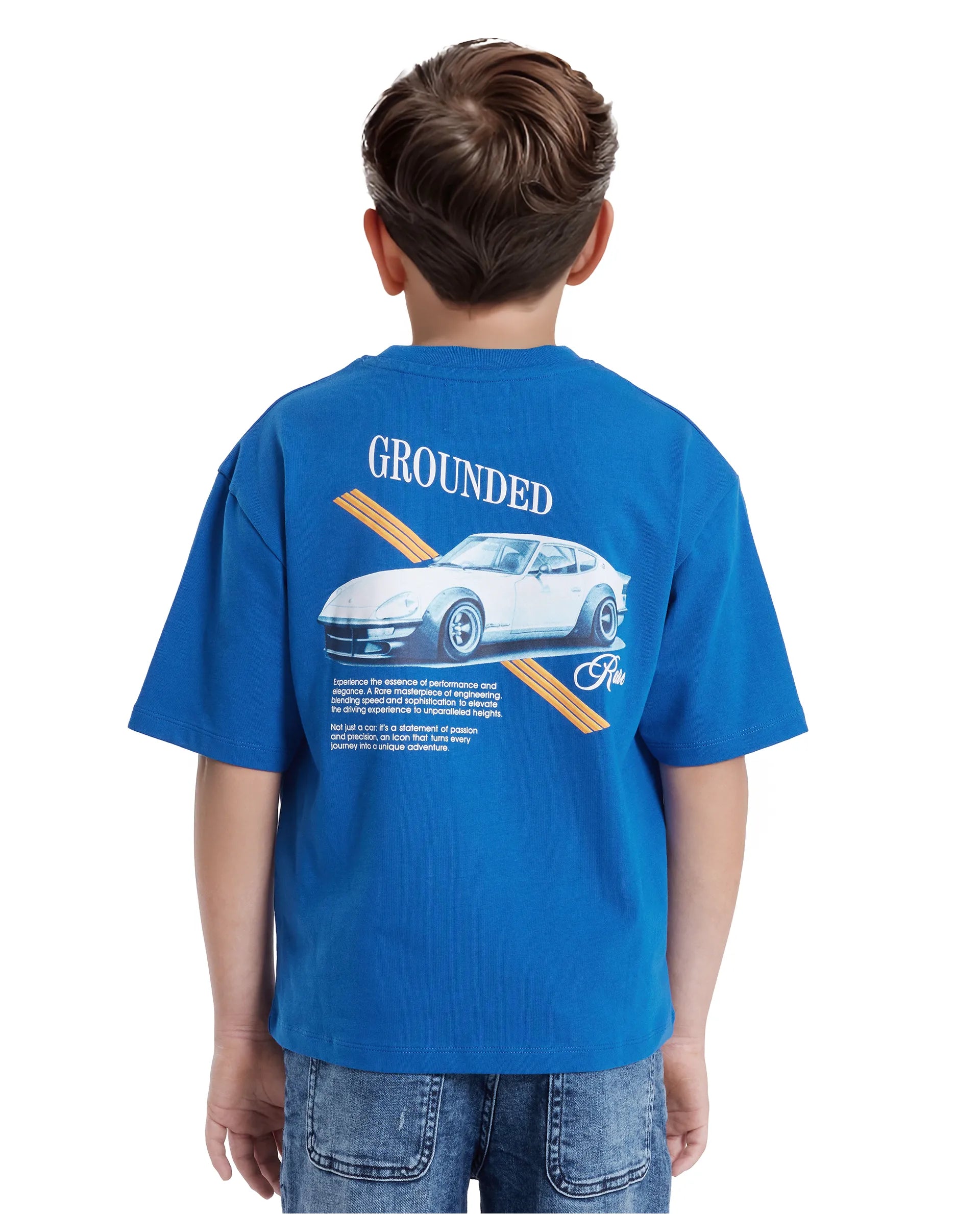 Rare Ones Kids Tsum Blue Cotton Half Sleeve Slip-On Printed Boxy Fit T-Shirt